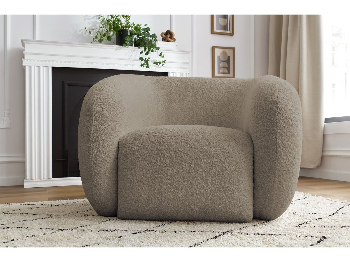 Bobochic Celine Sessel Bouclé-Stoff Taupe