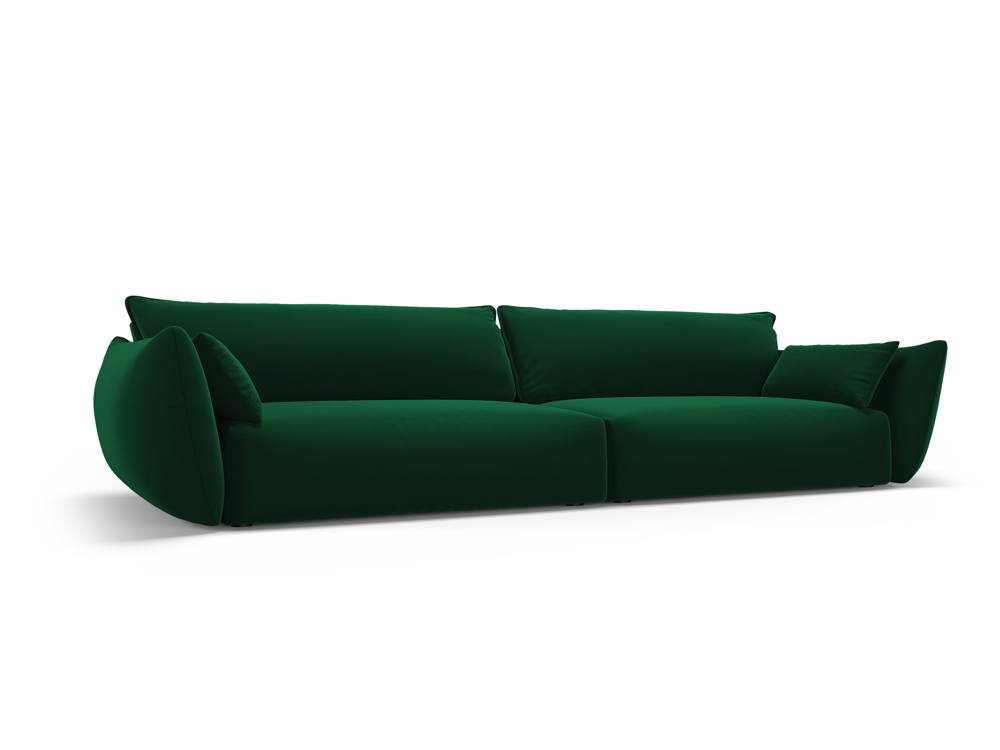Cosmopolitan Design Sofa Matera 4-Sitzer Samt Salvador Flaschengrün
