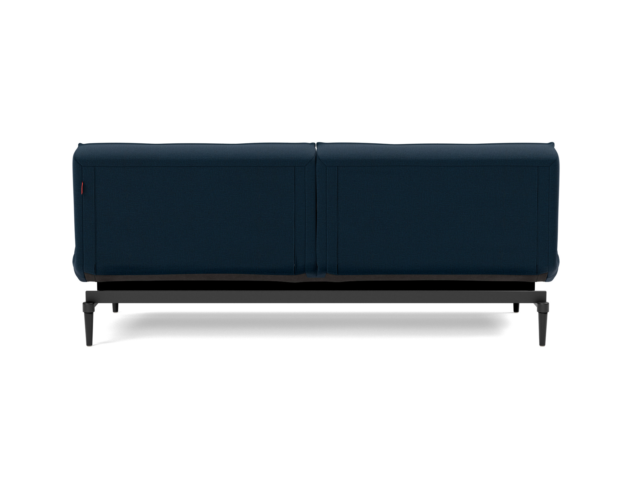 Schlafsofa Splitback Flachgewebe Mixed Dance 528-Blue Beine Styletto Eiche schwarz