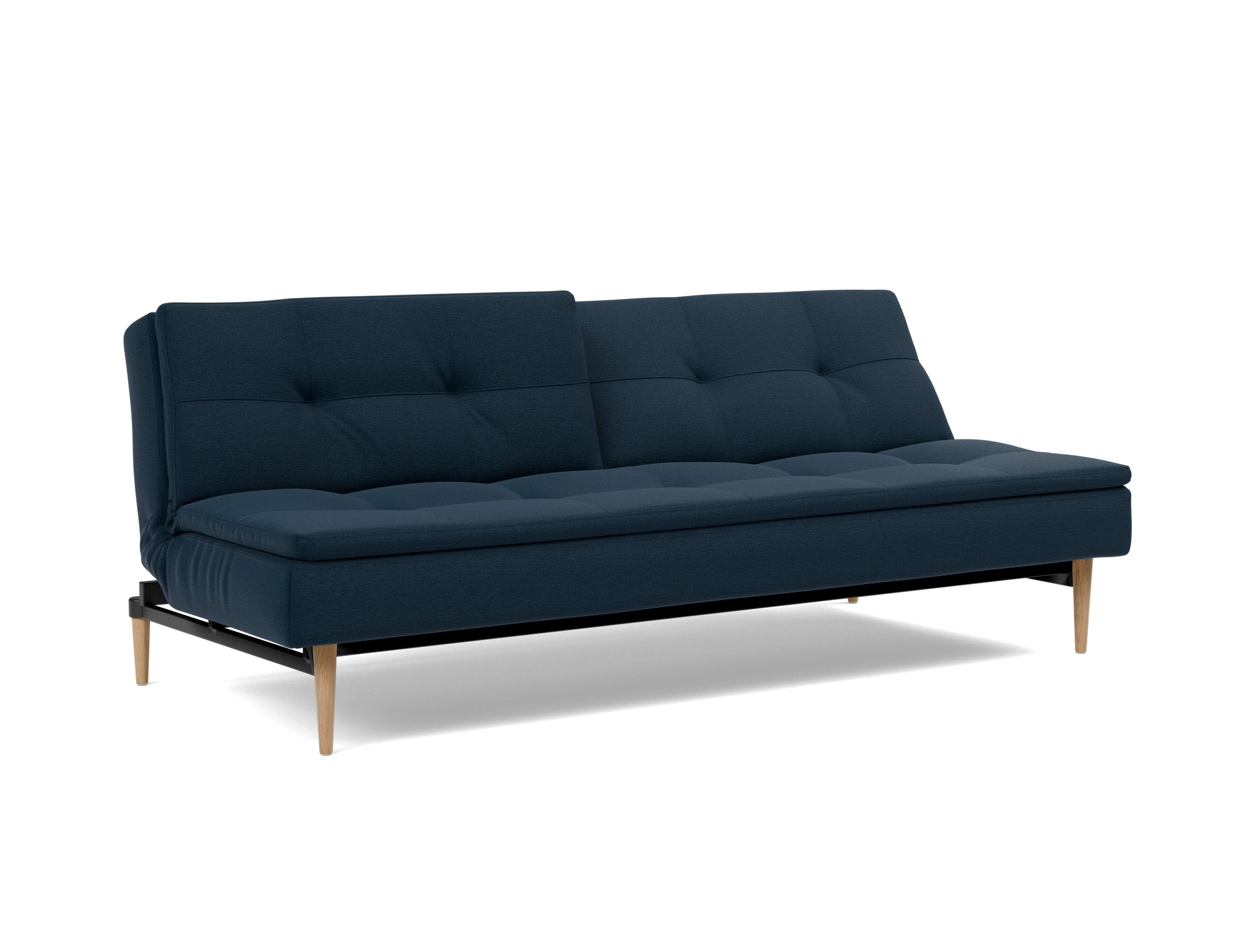Schlafsofa Dublexo Flachgewebe Mixed Dance 528-Blue Beine Styletto Eiche hell