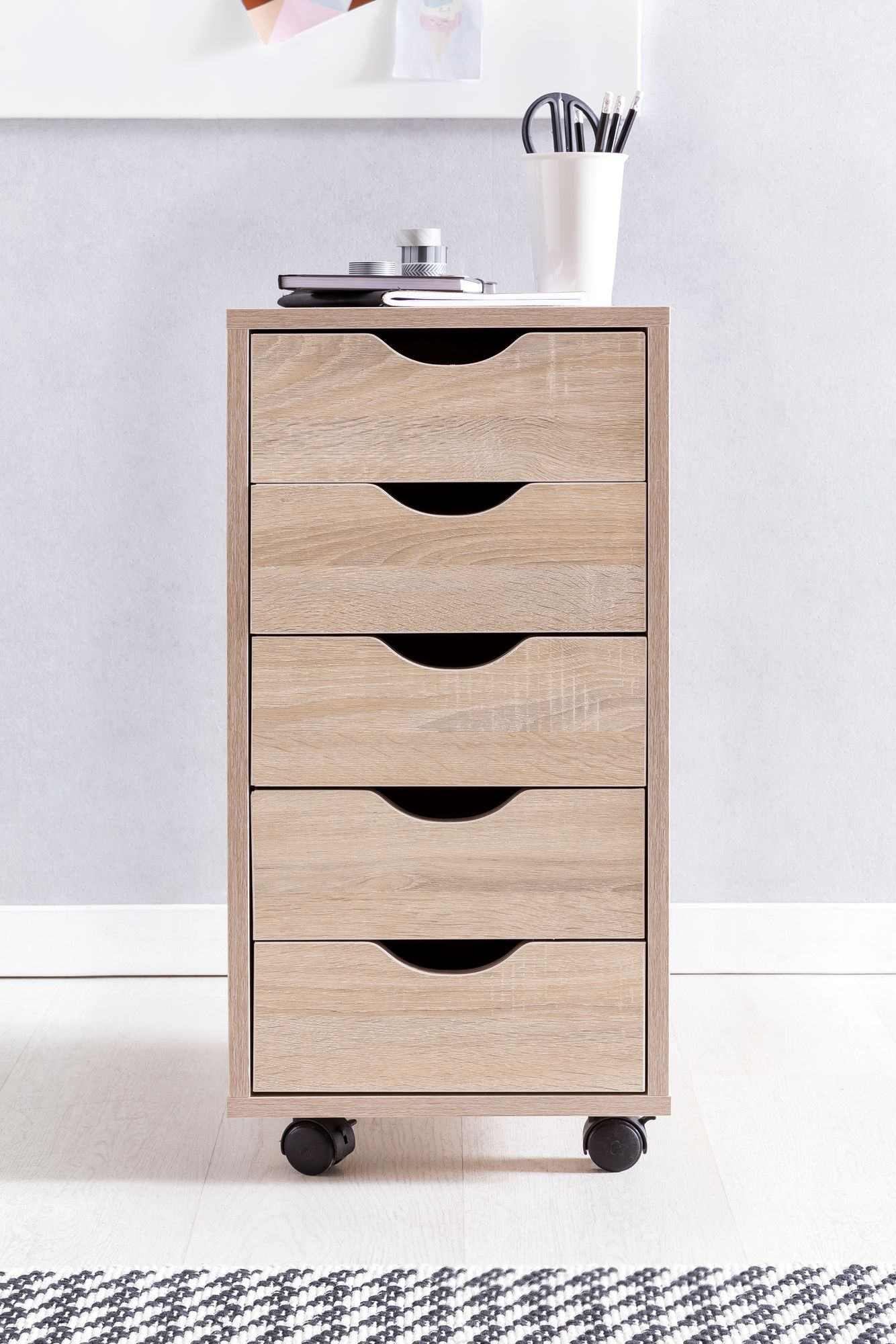 Rollcontainer Dalaro Braun 33 × 38 × 64 cm