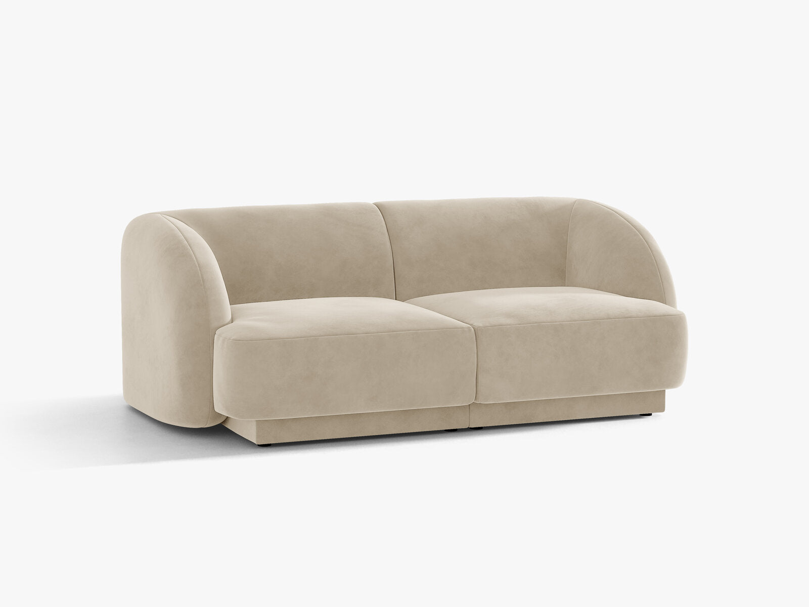 Micadoni Sofa Miley 2-Sitzer Samt Bluvel Dunkelbeige