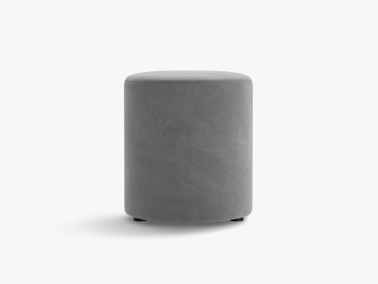 Micadoni Pouf Dia 40cm Samt Salvador Grau