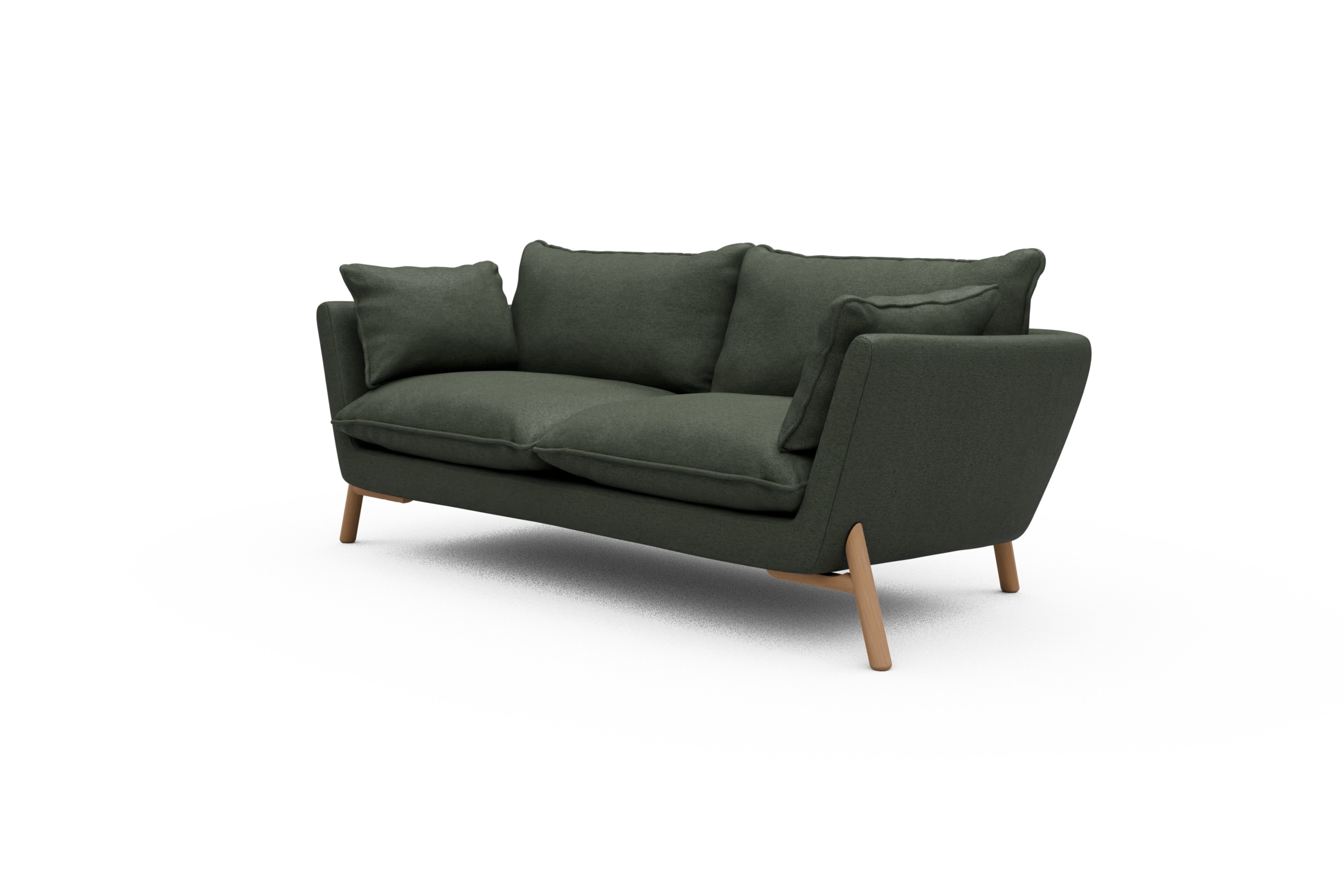 Sofa Emil PREMIUM 2-Sitzer Beinfarbe Eiche Natur Denari-Forest-Green