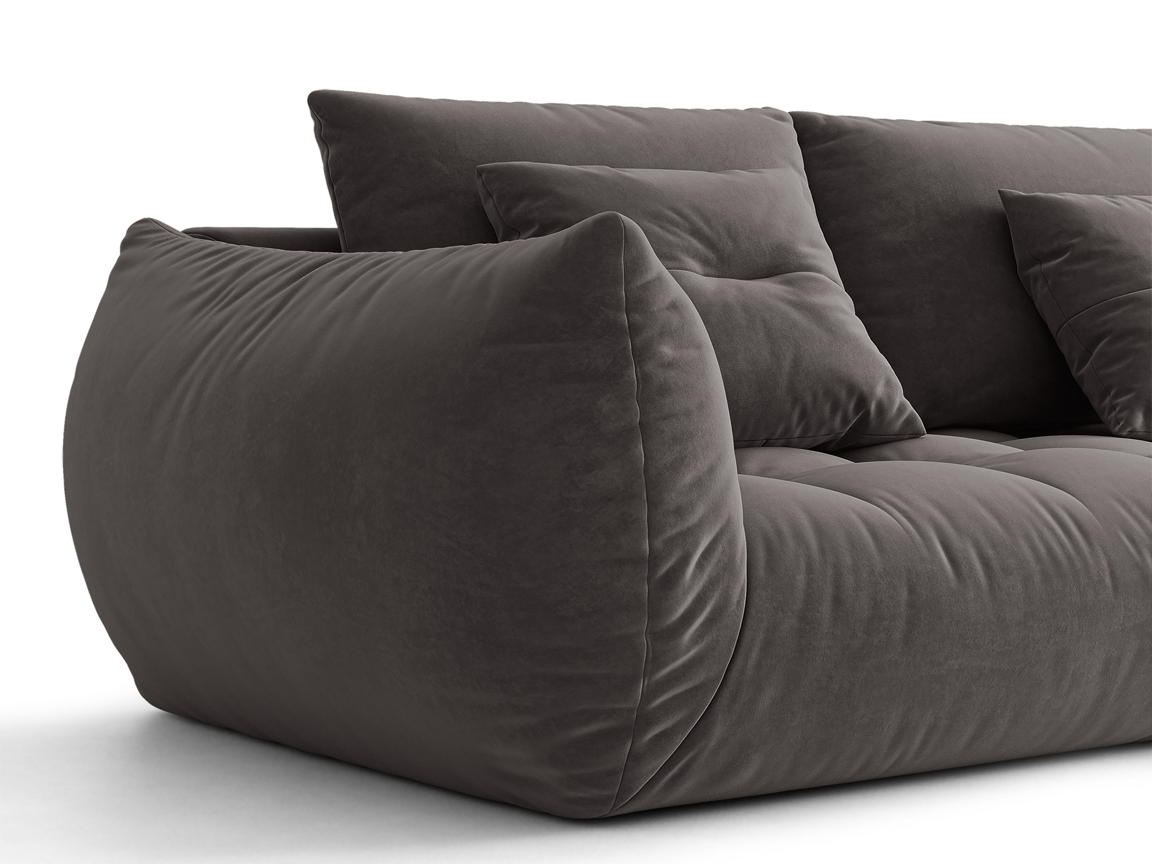 Micadoni Bloom Sofa Rechts Samt Casino Dunkelgrau