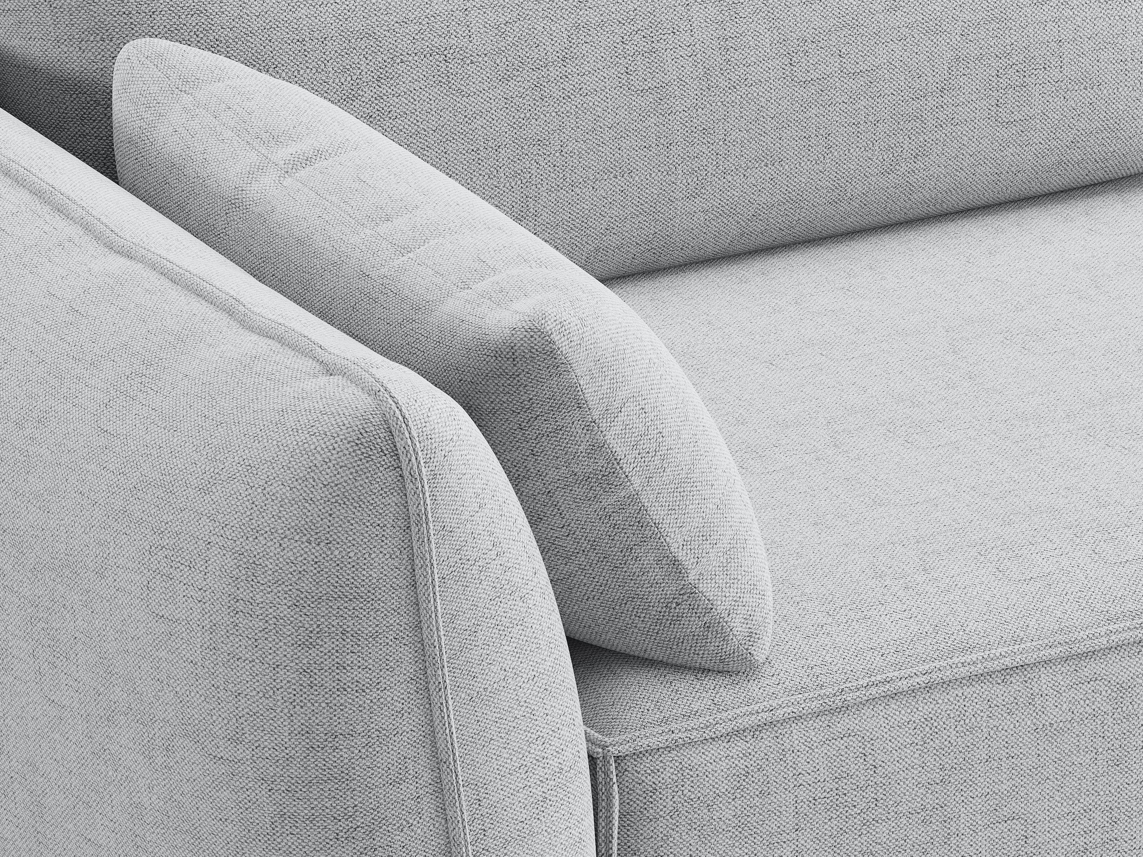 Micadoni Ecksofa Kaelle 4-Sitzer Strukturierter Stoff Moly Hellgrau Links