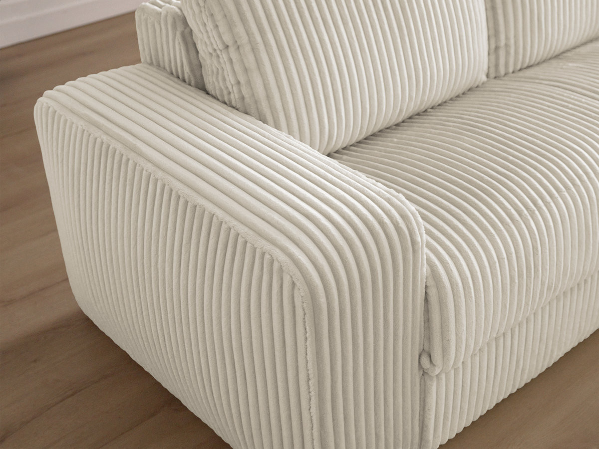 Bobochic Ibiza Schlafsofa 3-Sitzer Cordsamt Beige, Liegefläche 140 × 196 cm