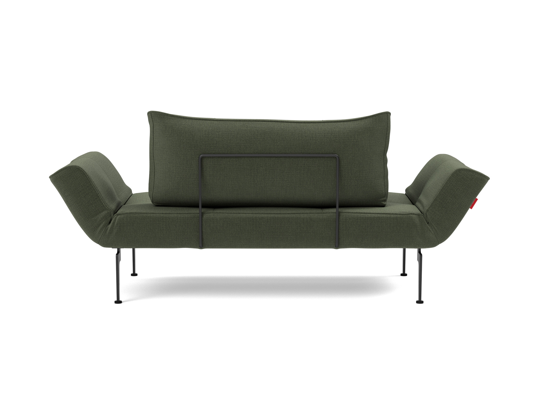 Tagesbett Zeal Chenille Esina 413-Olive-Green Beine Laser schwarz