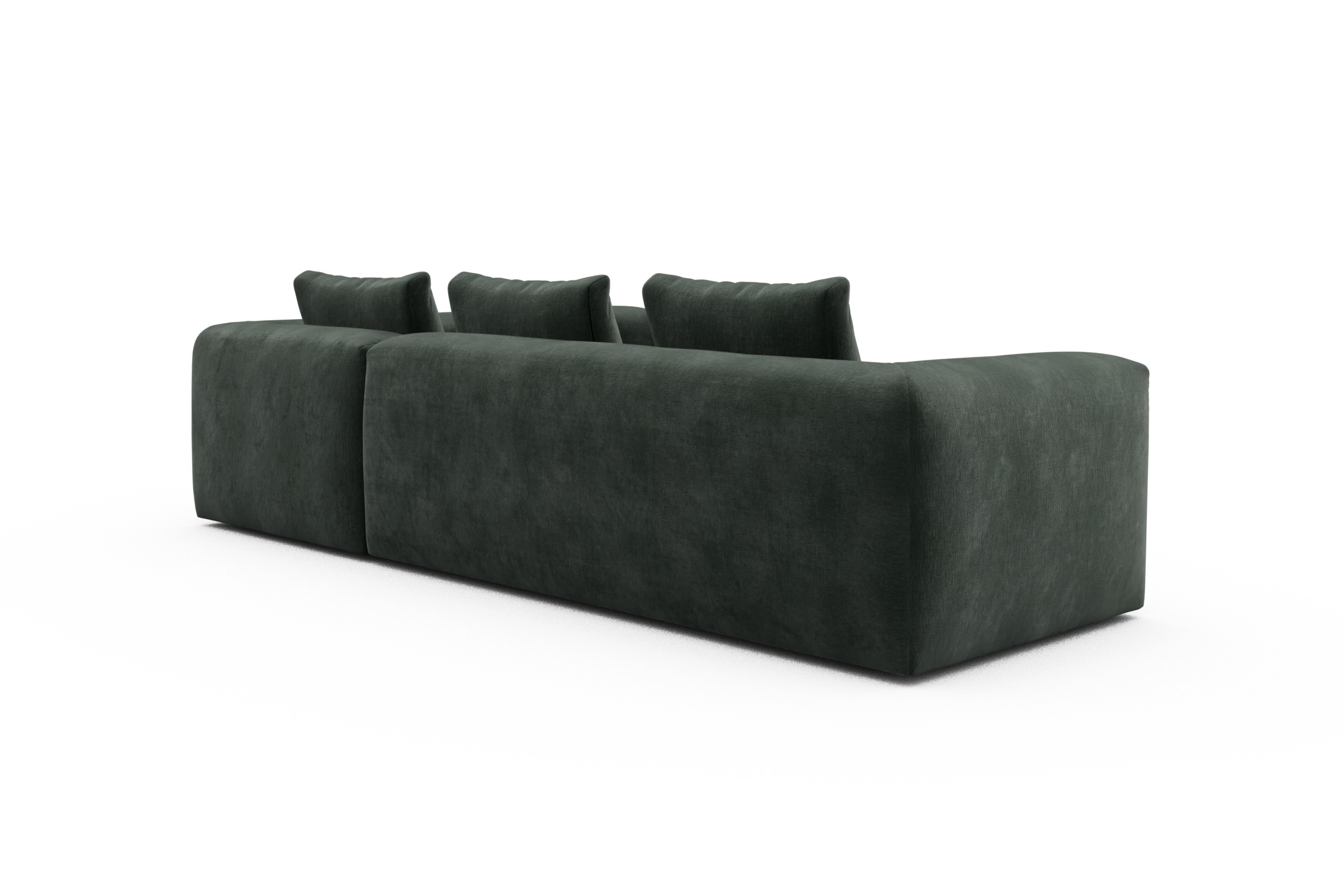 Ecksofa Fred 2x 2,5-Sitzer rechts offen Smooth-Laurel-Green