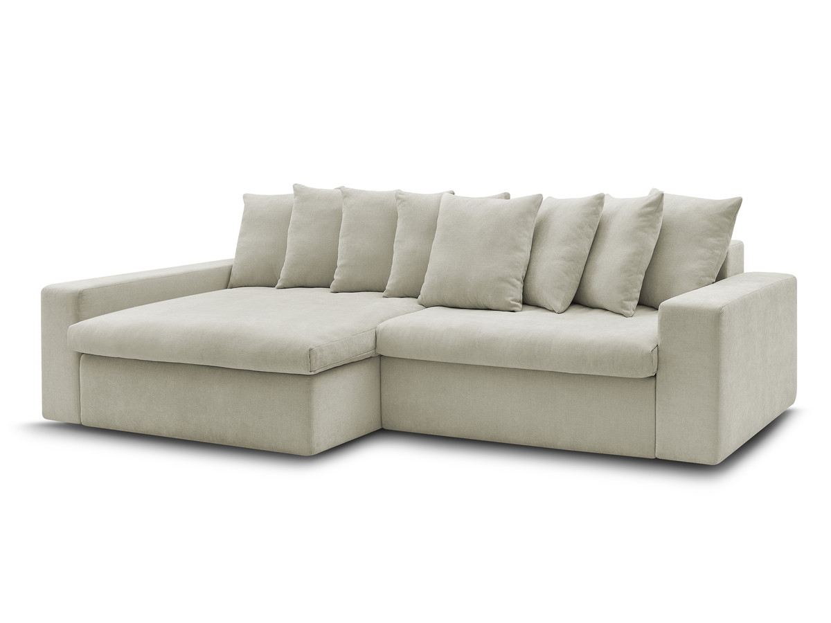 Bobochic Enore Ecksofa 330 × 100 cm Stoff Beige Ecke links