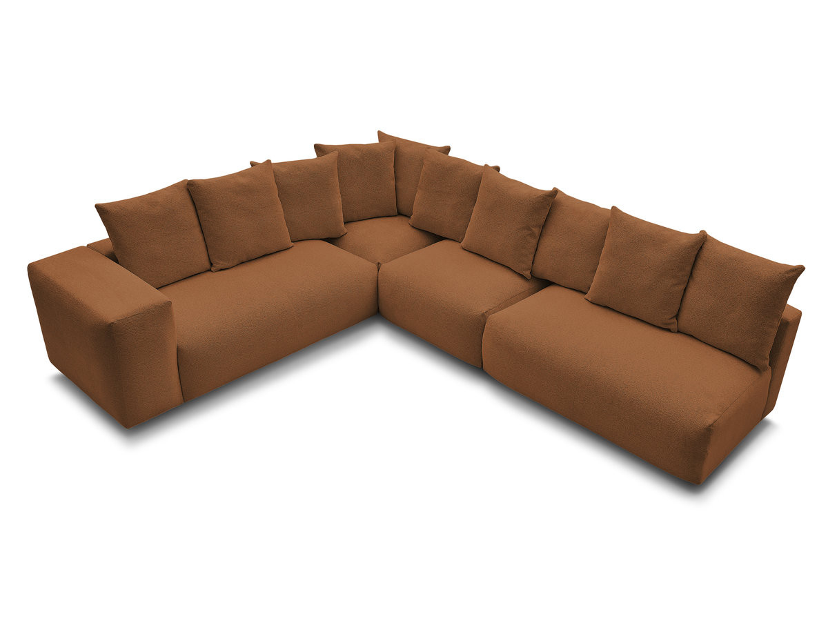 Bobochic Voltaire Ecksofa 322 × 268 cm Melange-Stoff Orange Ecke links