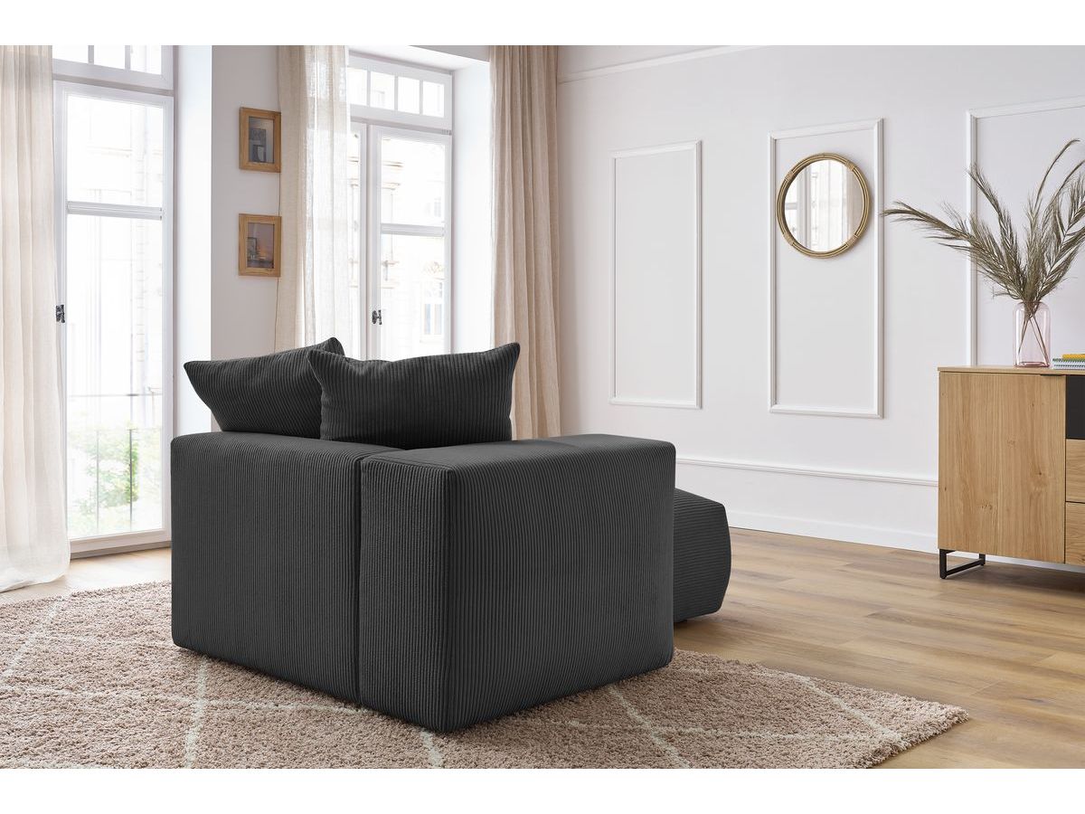 Bobochic Voltaire Méridienne-Modul Cordsamt Dunkelgrau Ecke links