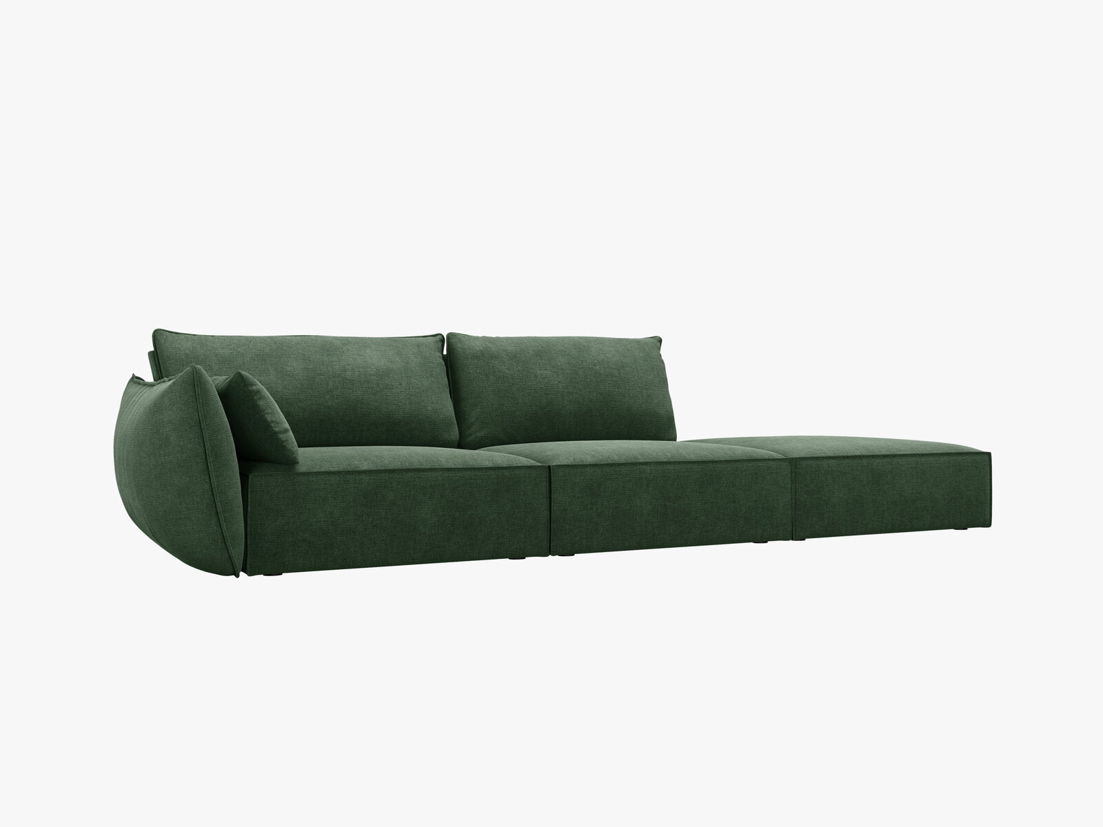 Micadoni Sofa Kaelle 4-Sitzer Rechts Chenille Over The Horizon Flaschengrün