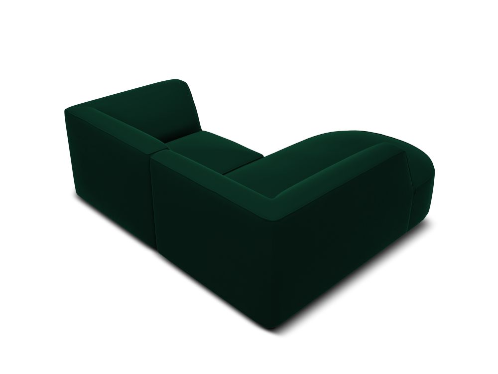 Cosmopolitan Design Ecksofa Siena 3-Sitzer abgerundet Samt Salvador Flaschengrün Links