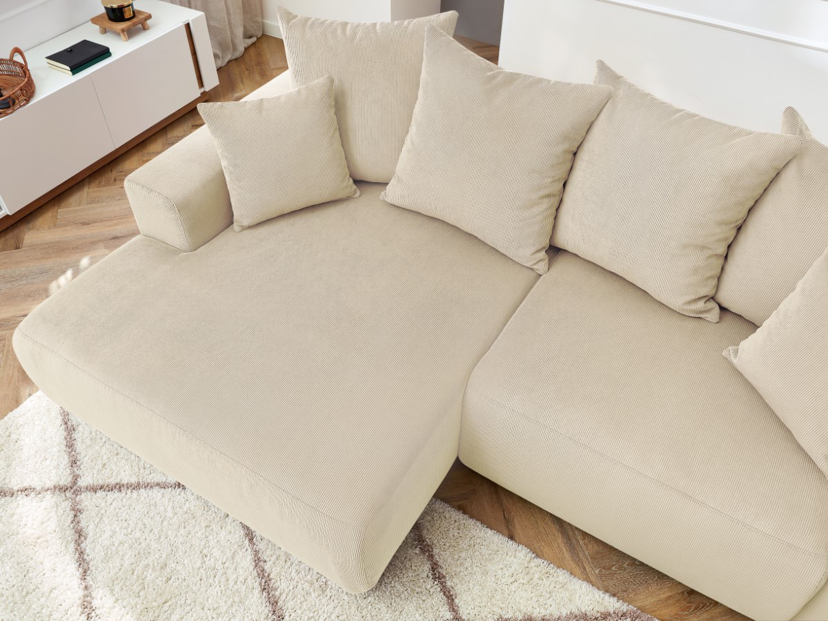Bobochic Enjoy Ecksofa Cordsamt Beige Ecke links