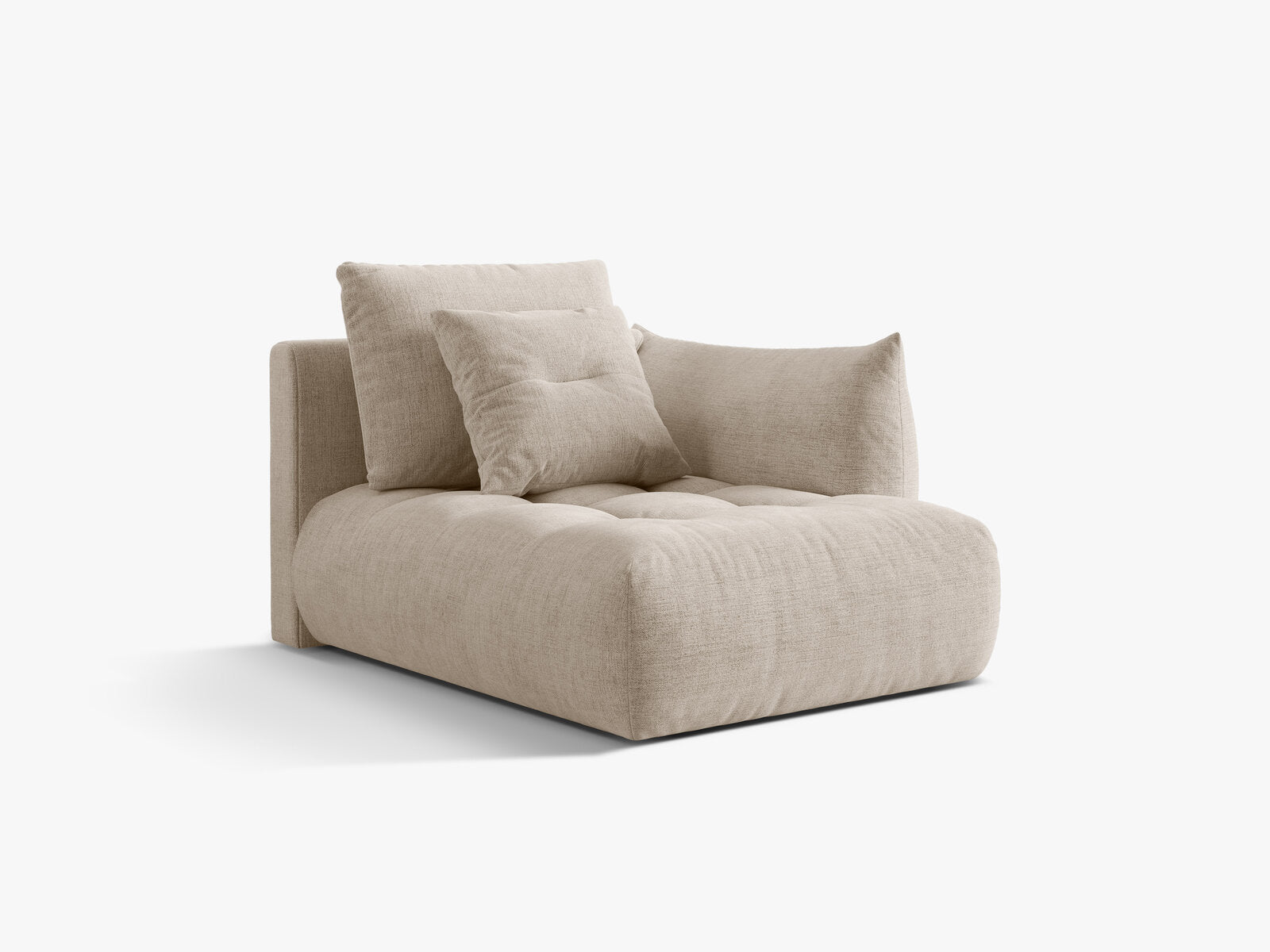 Micadoni Bloom Chaiselongue Rechts Strukturierter Stoff Wind Helles Beige
