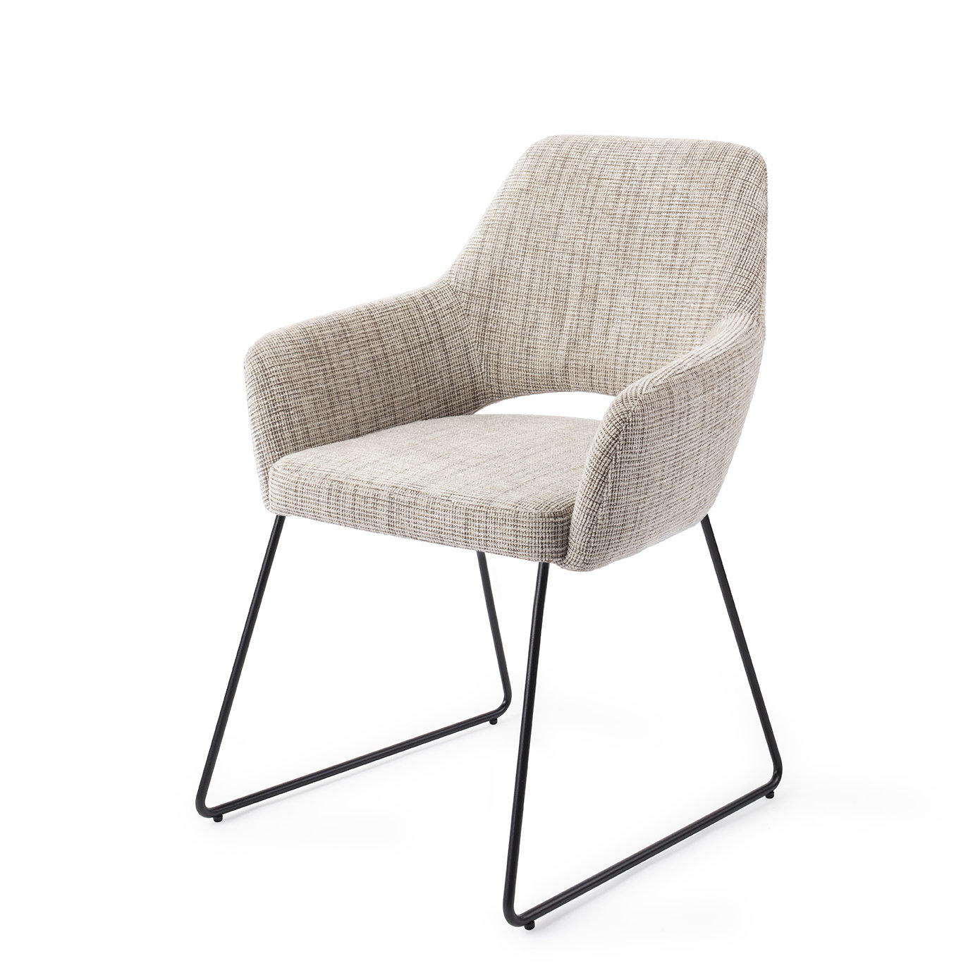 Jesper Home Esszimmerstuhl Yanai Caramel Grid Slide Schwarz