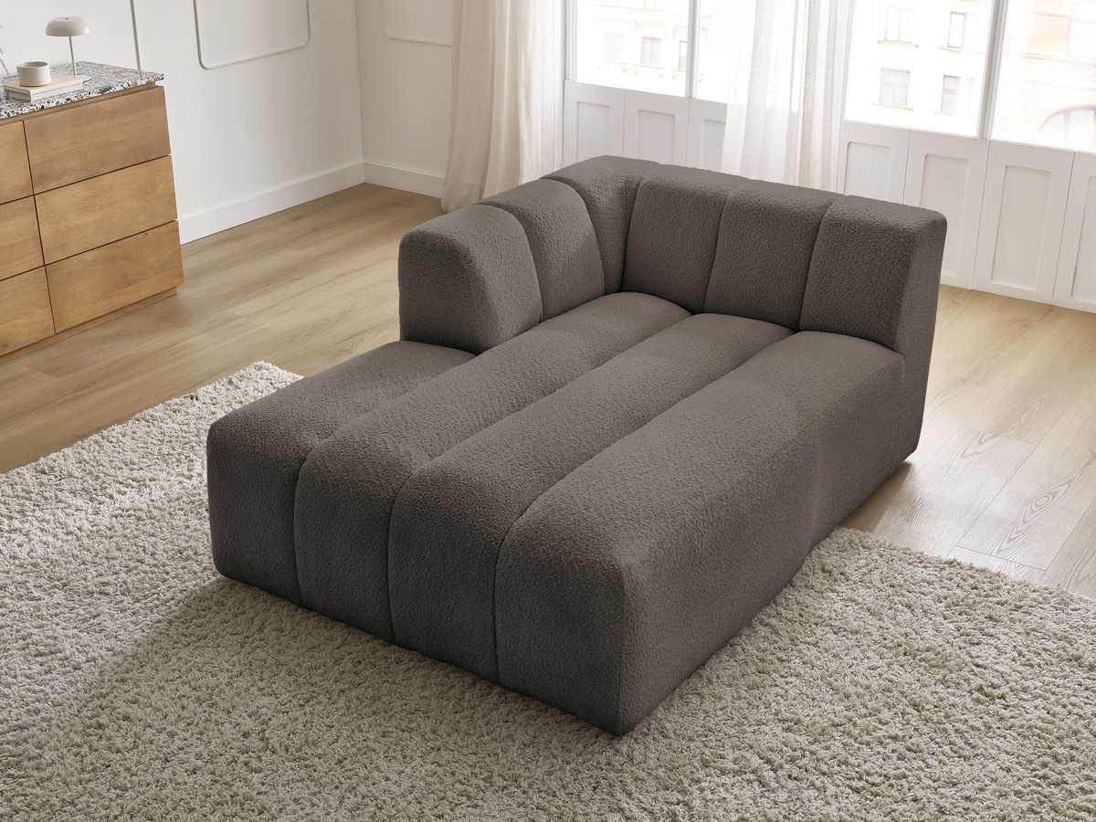 Bobochic Annecy Méridienne-Modul Bouclé-Stoff Braun Ecke links