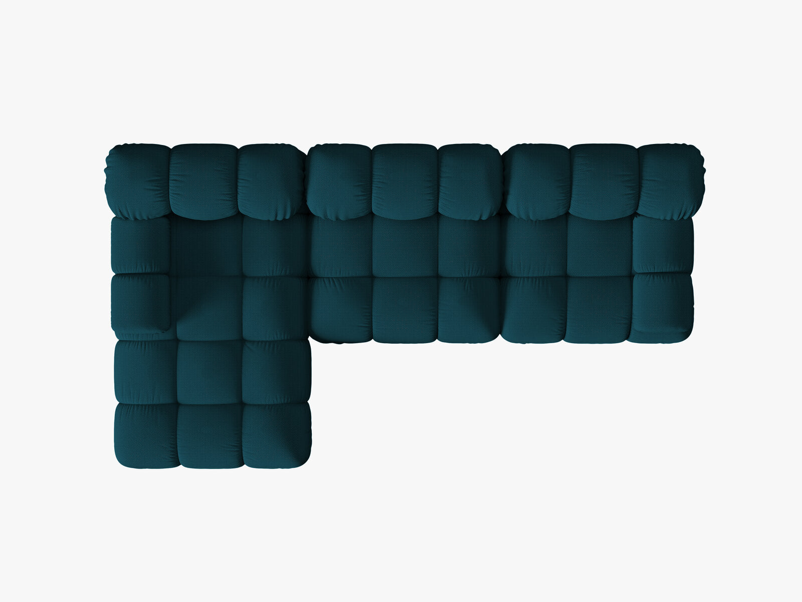 Micadoni Modulares Ecksofa Bellis 4-Sitzer Links 3D-Stoff Sonic Marineblau