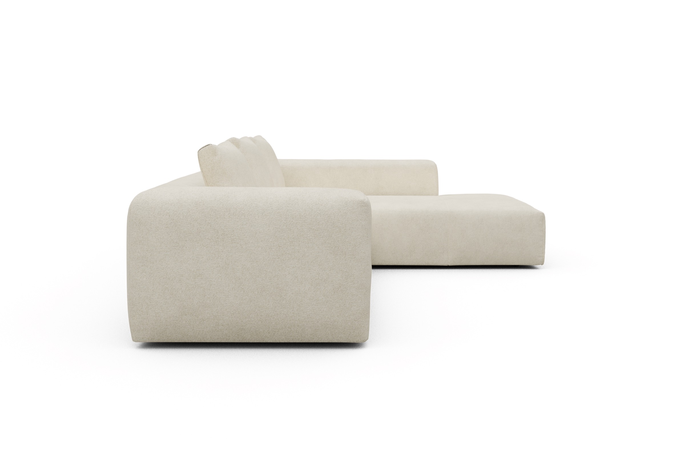 Ecksofa Fred Relax-Ecke rechts mit 2,5-Sitzer Boucle-Off-White