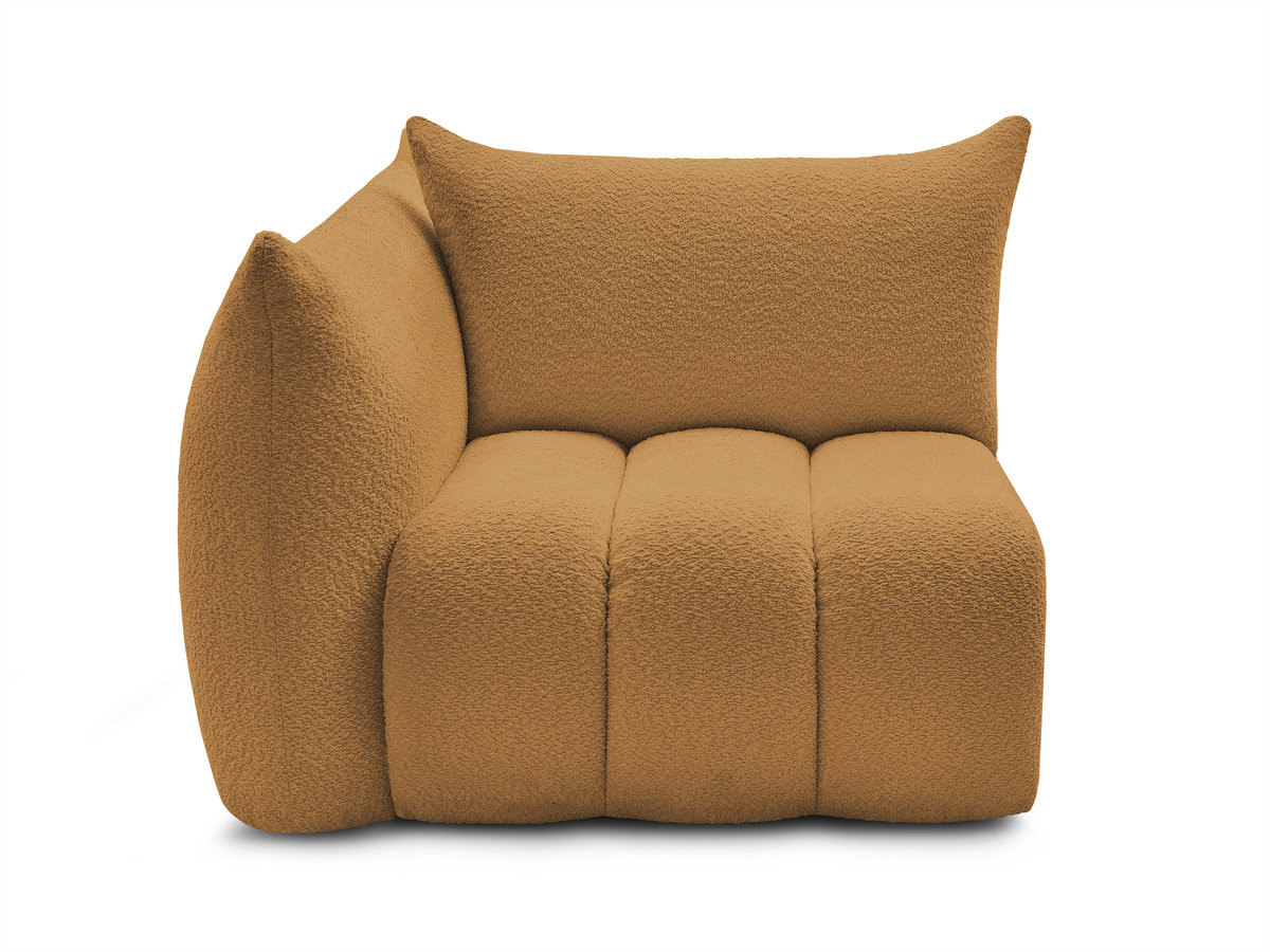 Bobochic Azra Sofamodul 1-Sitzer 117 × 112 cm Bouclé-Stoff Gelb Ecke links