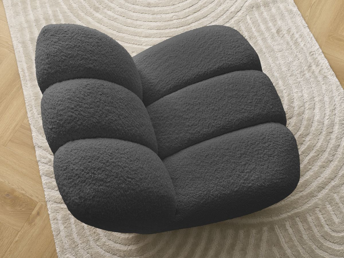 Bobochic Janissaire Sessel 81 × 90 cm Bouclé-Stoff Dunkelgrau