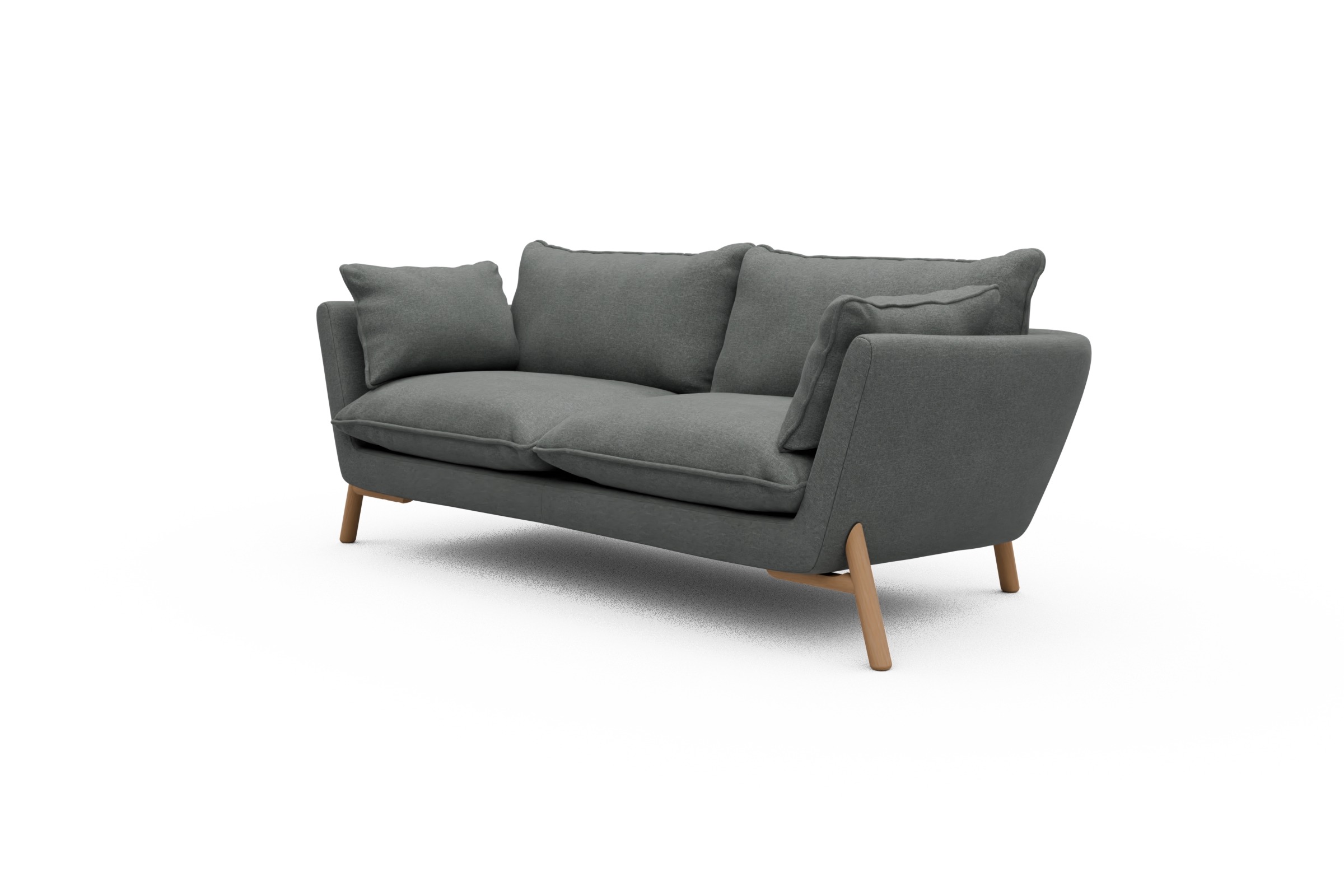 Sofa Emil PREMIUM 2-Sitzer Beinfarbe Eiche Natur Satya-Steel