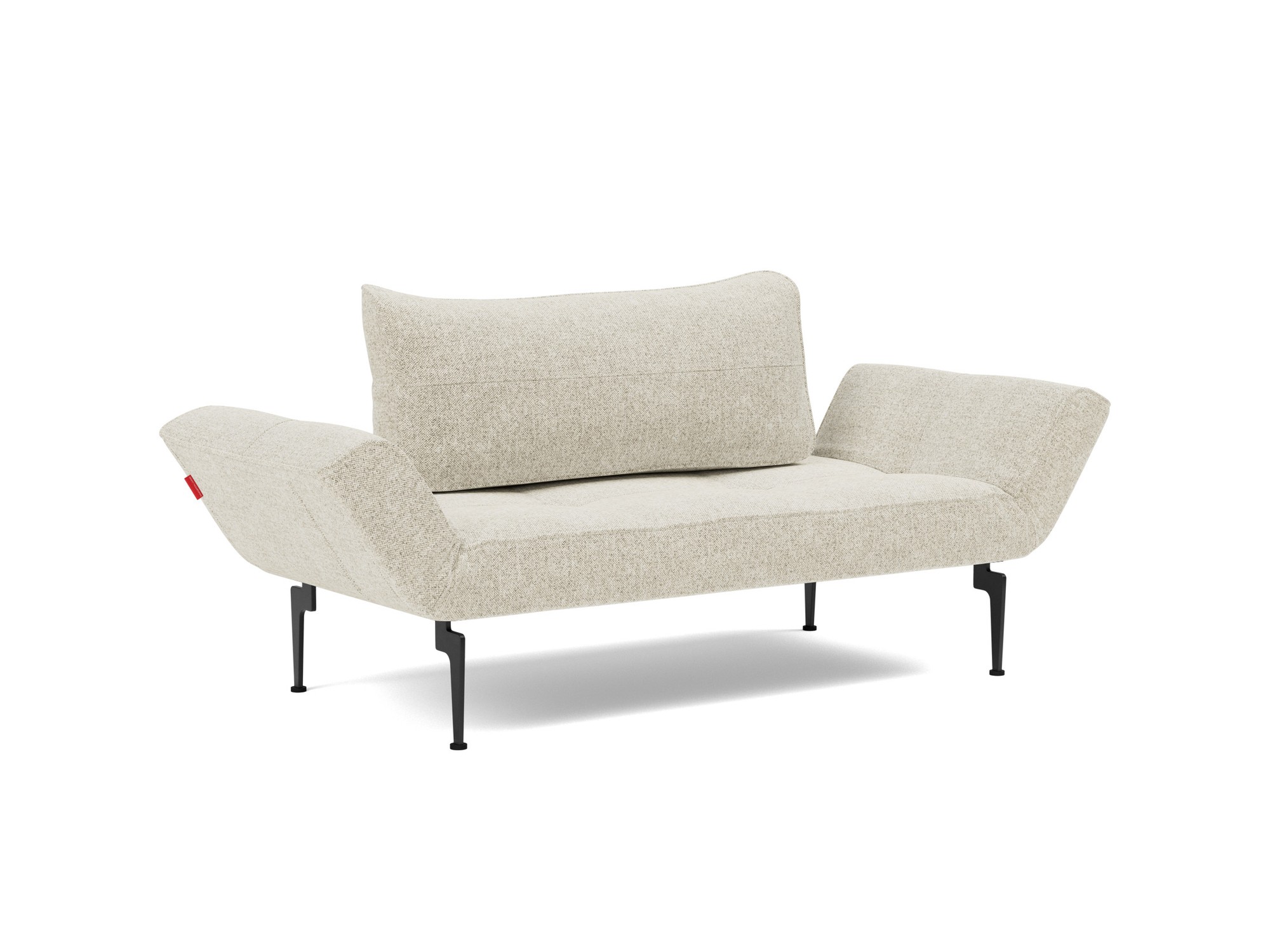 Tagesbett Zeal Strukturierter Stoff Taura 357-Off-White Beine Laser schwarz