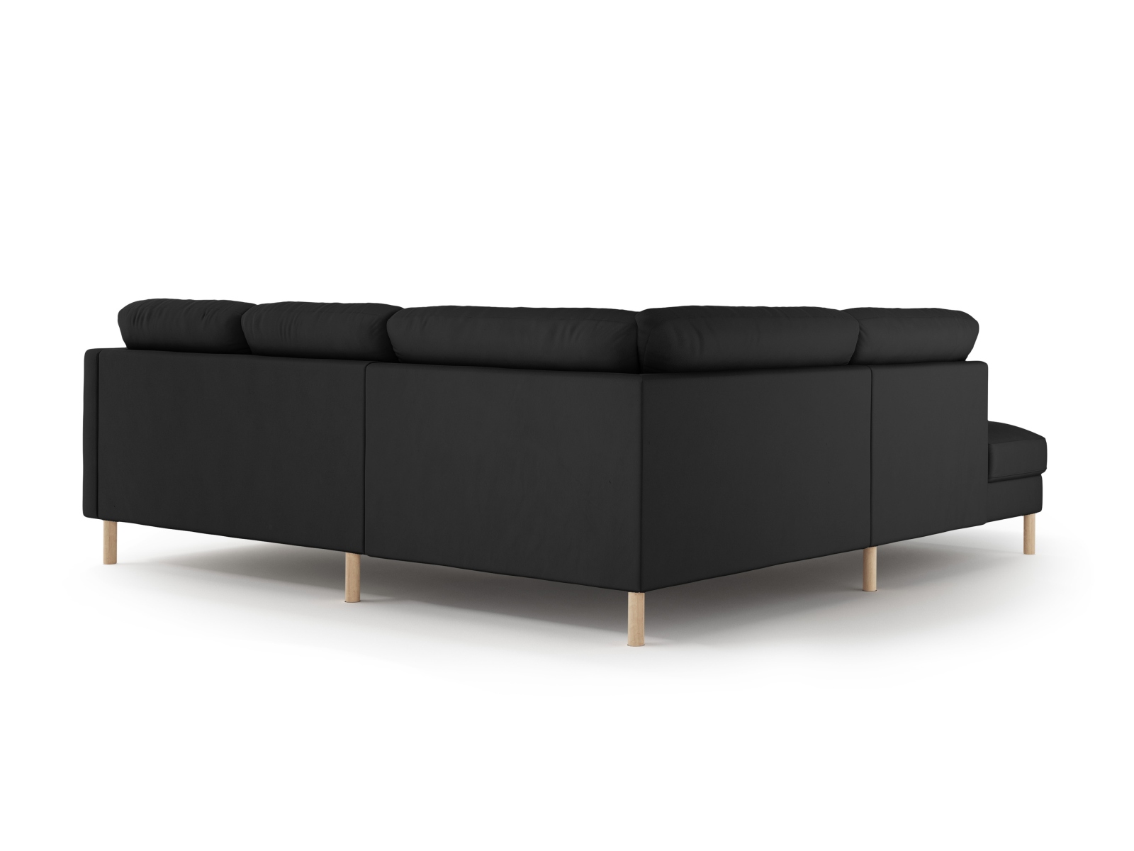 Micadoni Symmetrisches Ecksofa Eden 4-Sitzer Links Samt Schwarz
