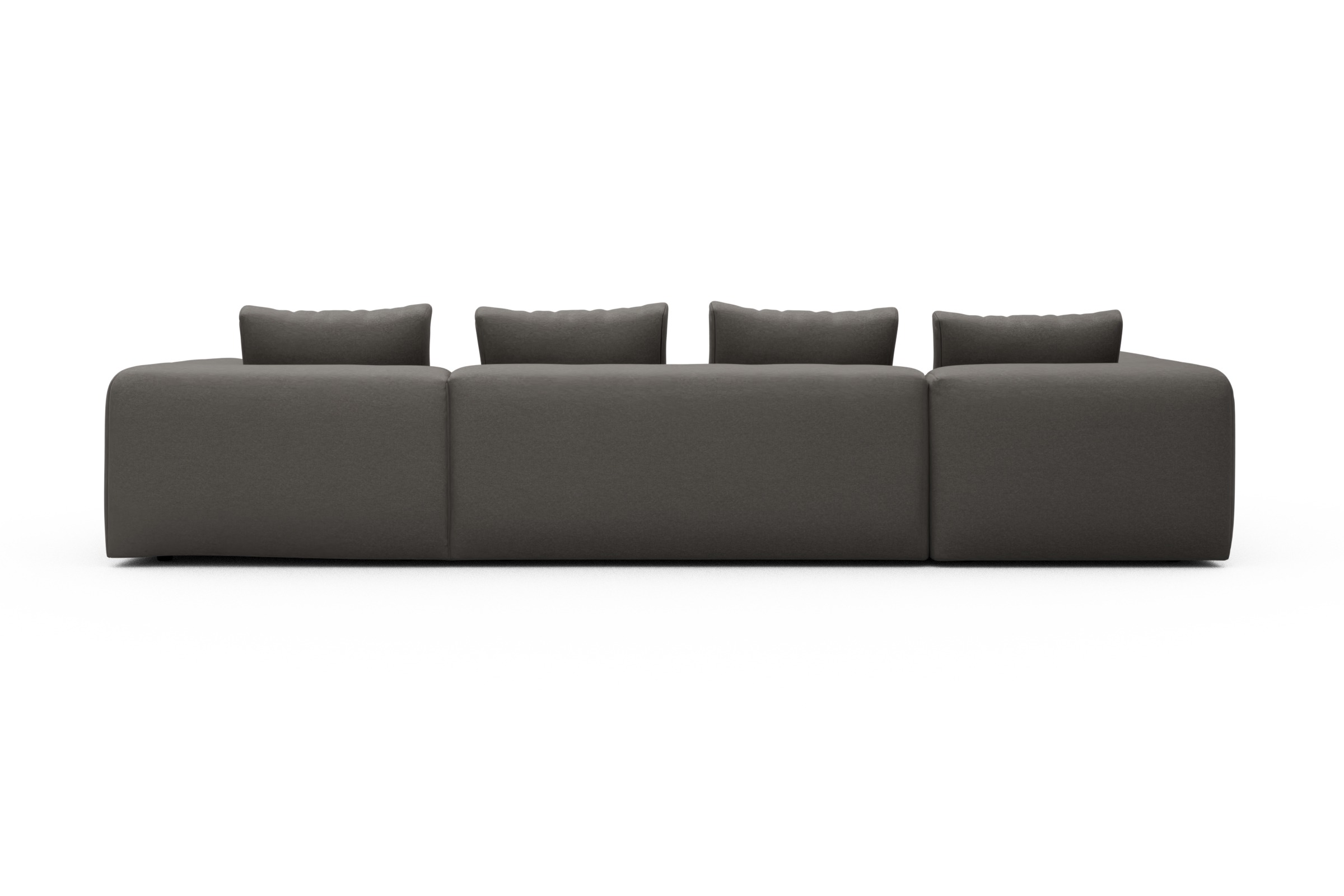 Wohnlandschaft Fred Chaiselongue rechts mit 2-Sitzer und lange Armlehne links Satya-Taupe