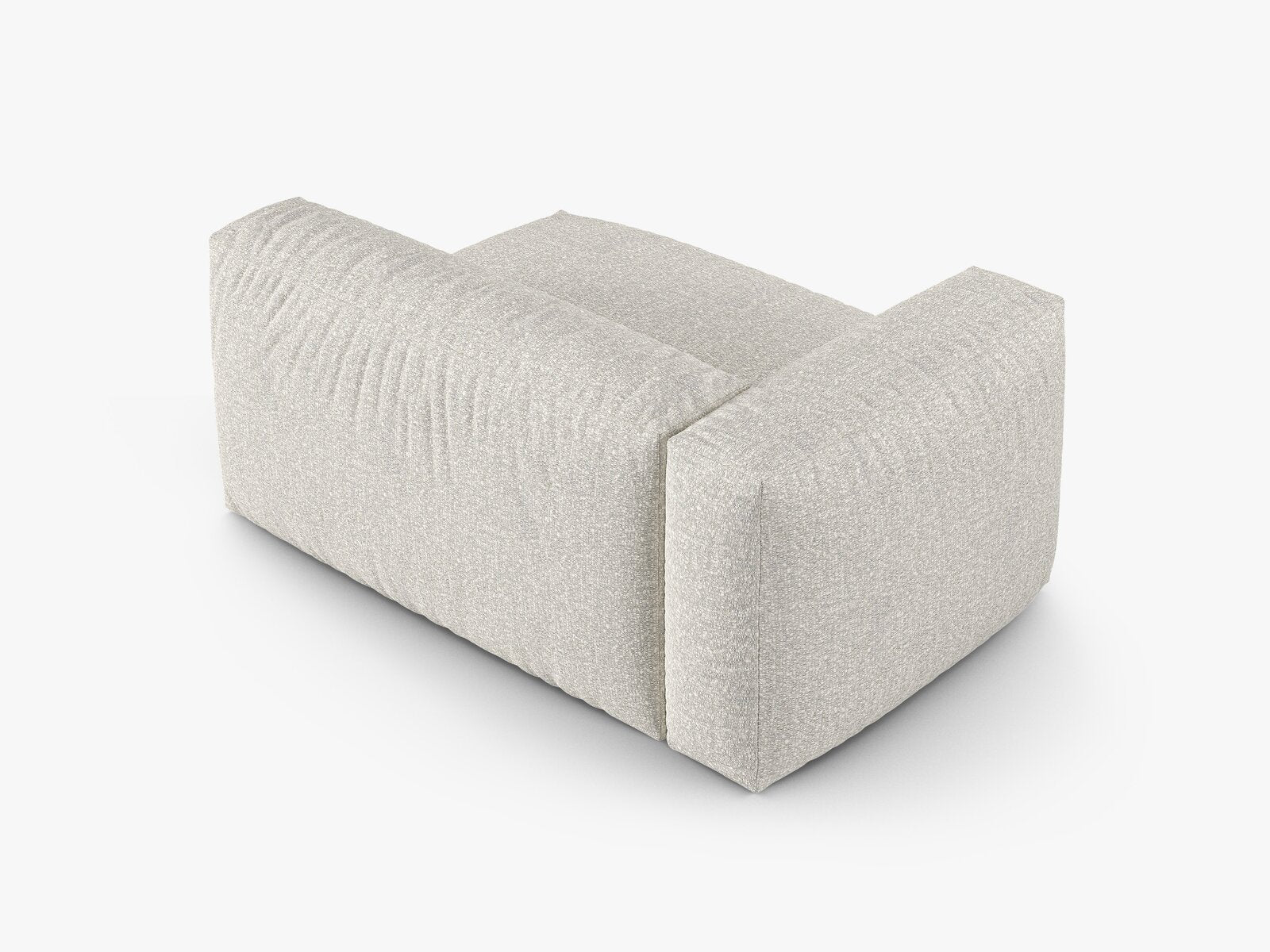 Micadoni Eckmodul mit Armlehne Martina 1-Sitzer Groß 90cm Sitztiefe Links Boucle Monet Grau Beige Melange