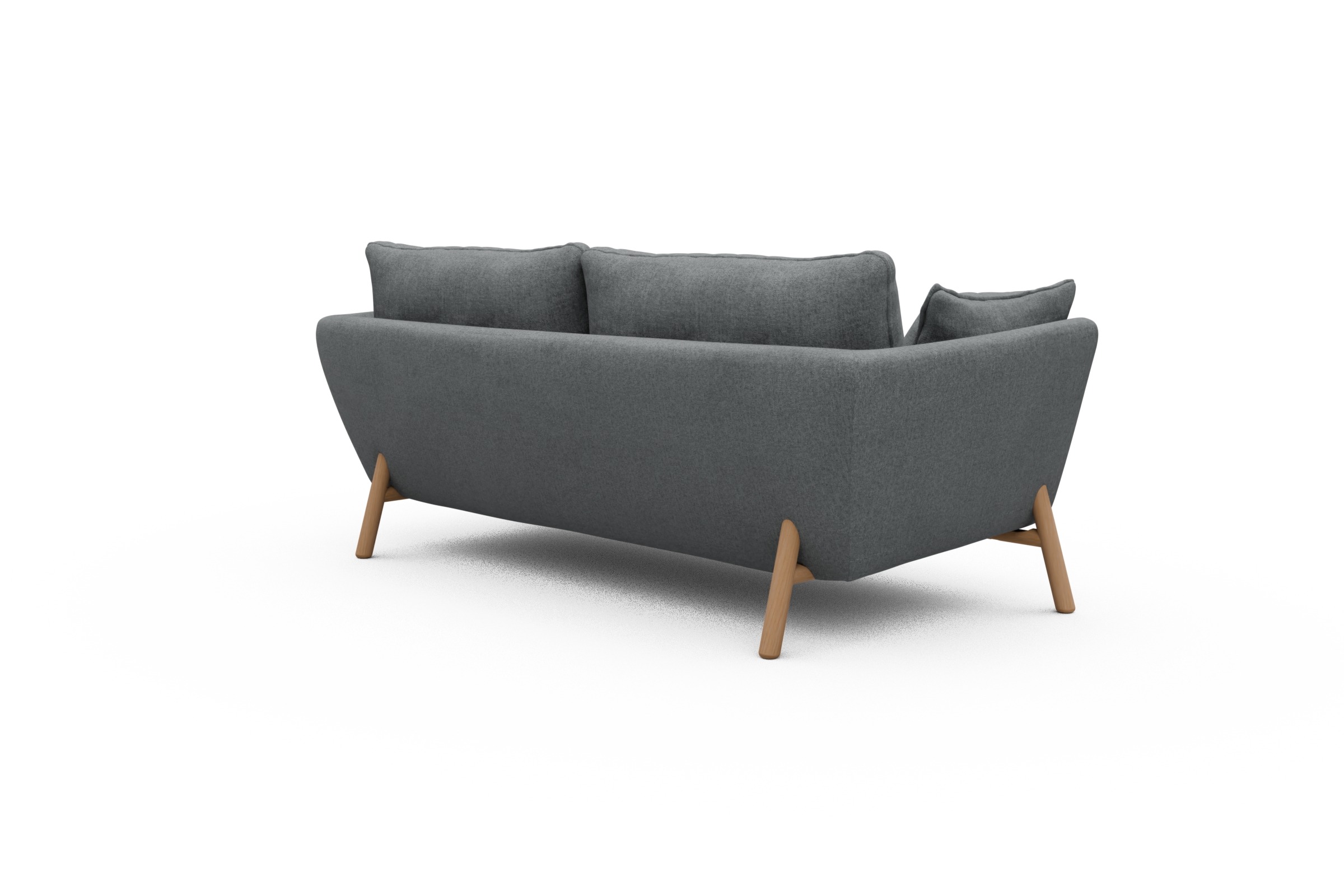 Sofa Emil 2-Sitzer Beinfarbe Eiche Natur Casone-Gravel-Grey