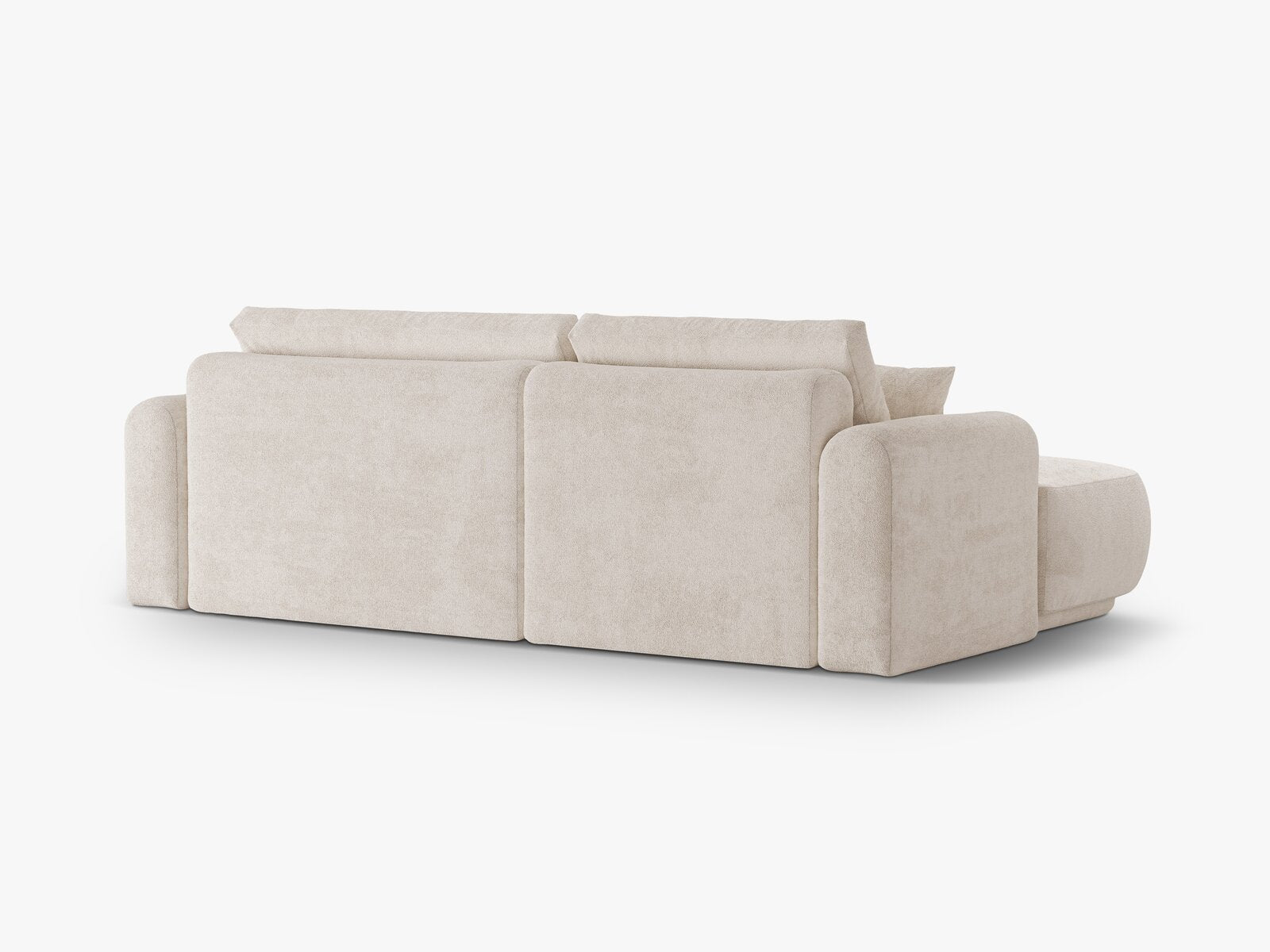 Micadoni Ella Ecksofa mit Bettfunktion und Stauraum Links Boucle CORAL Helles Beige
