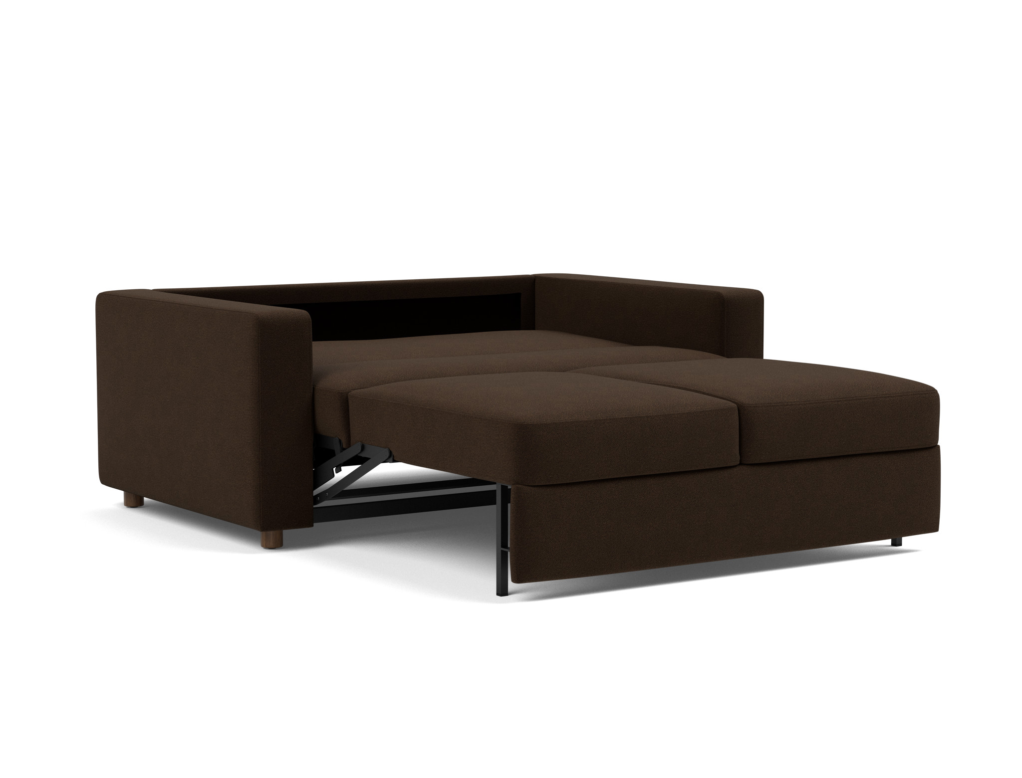 Schlafsofa Neah mit Standard-Armlehnen 140 Strukturierter Stoff Taura 358-Chocco