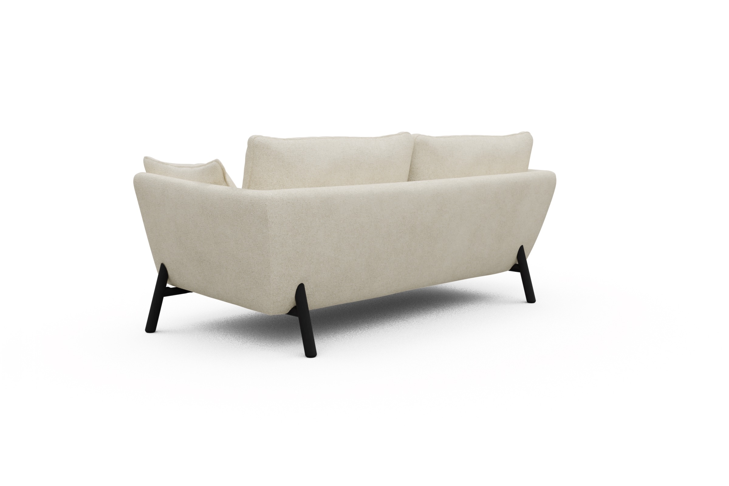 Sofa Emil 2-Sitzer Beinfarbe Eiche Schwarz Boucle-Off-White