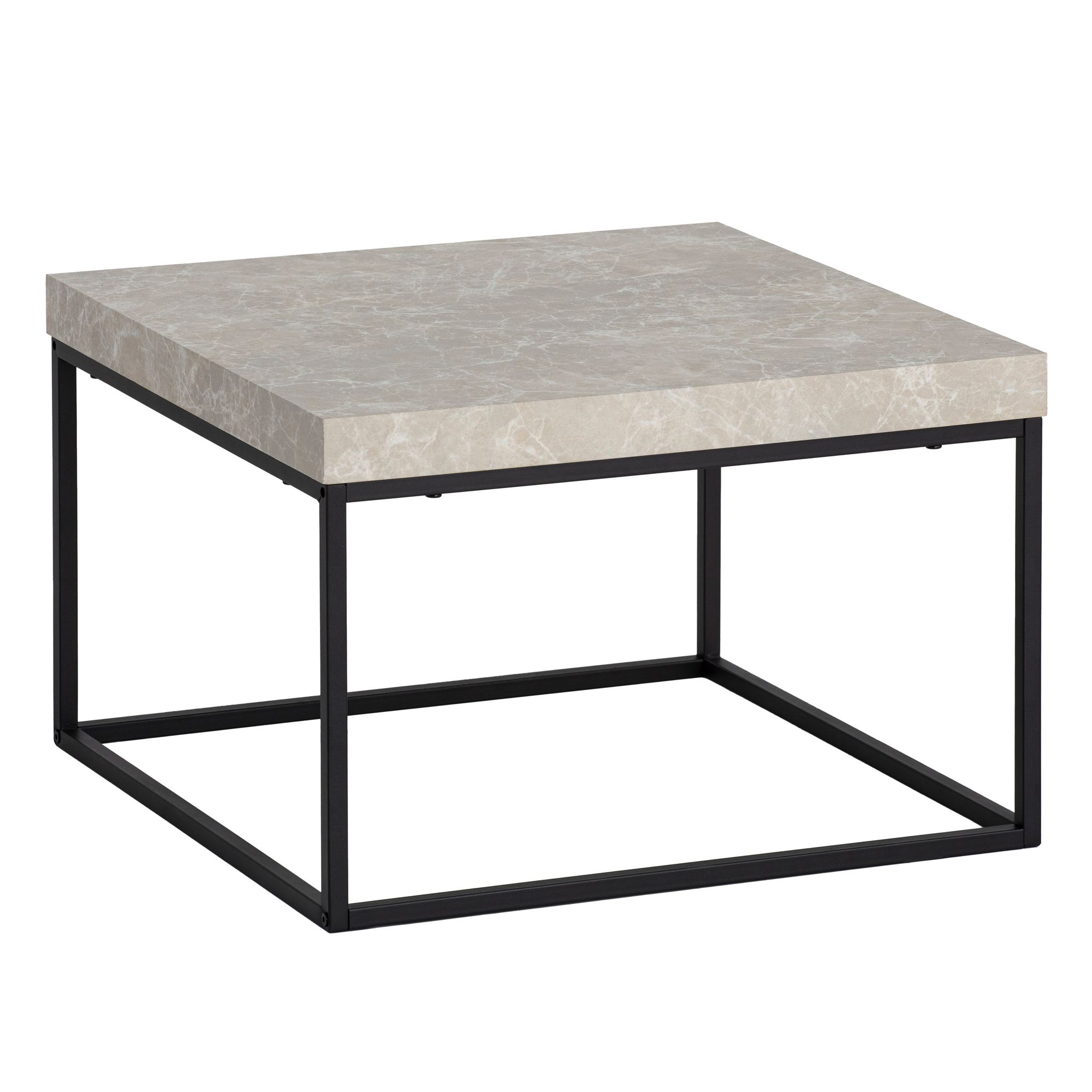 Couchtisch Flekke Beige Steinoptik 60 × 60 cm