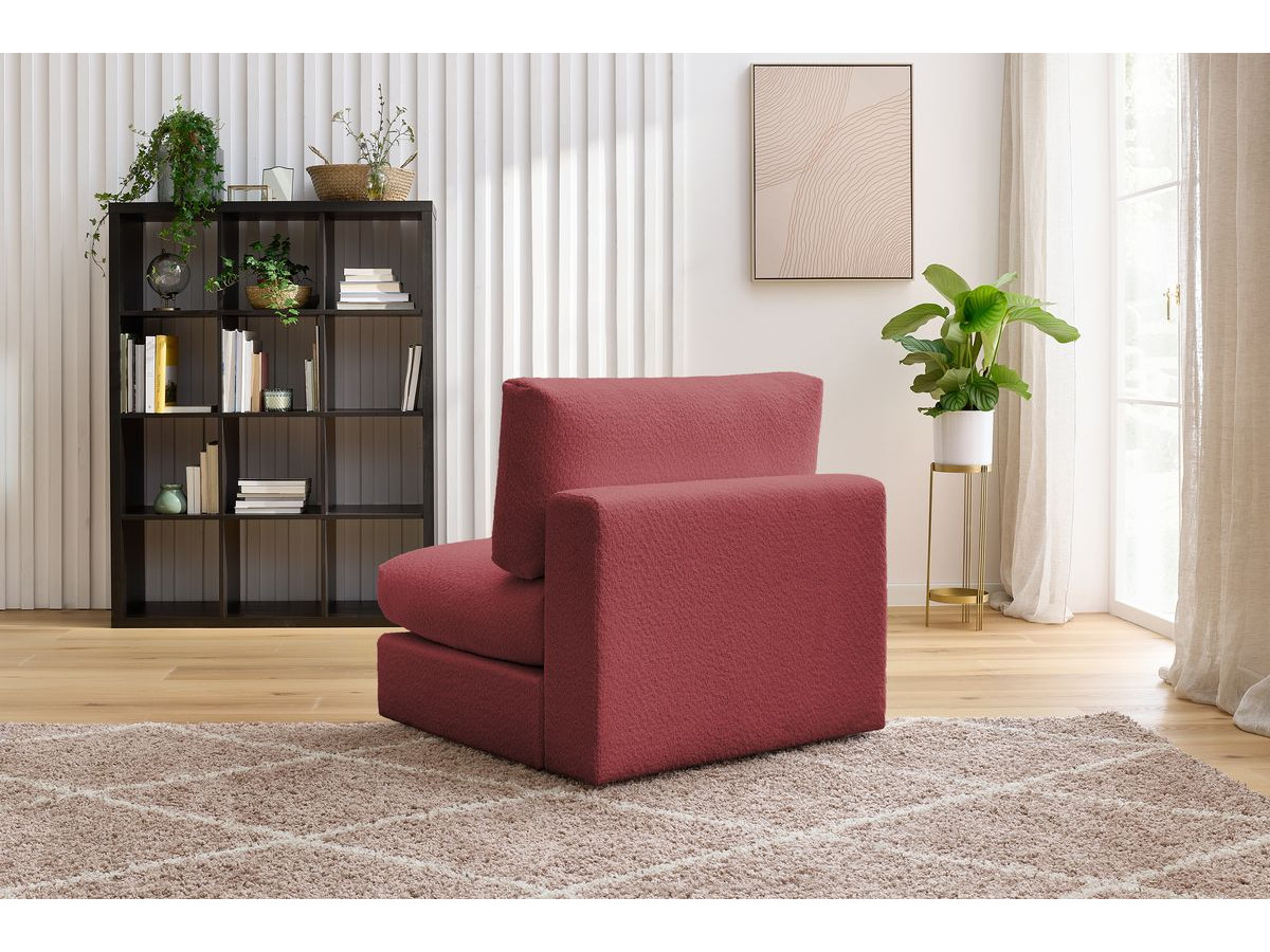 Bobochic Paris Sofamodul 1-Sitzer Bouclé-Stoff Rot