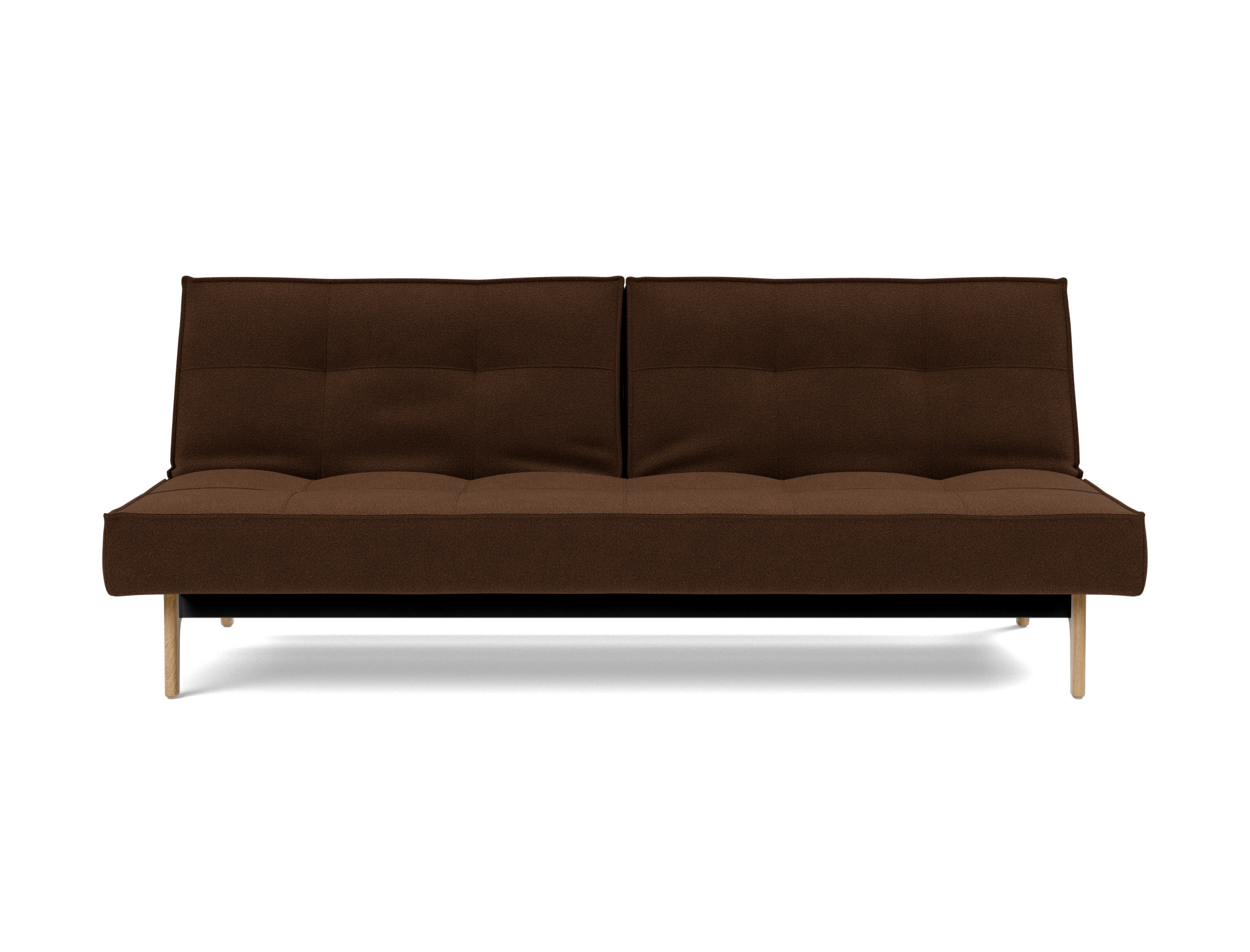 Schlafsofa Splitback Strukturierter Stoff Taura 359-Cappuccino Beine Eiche