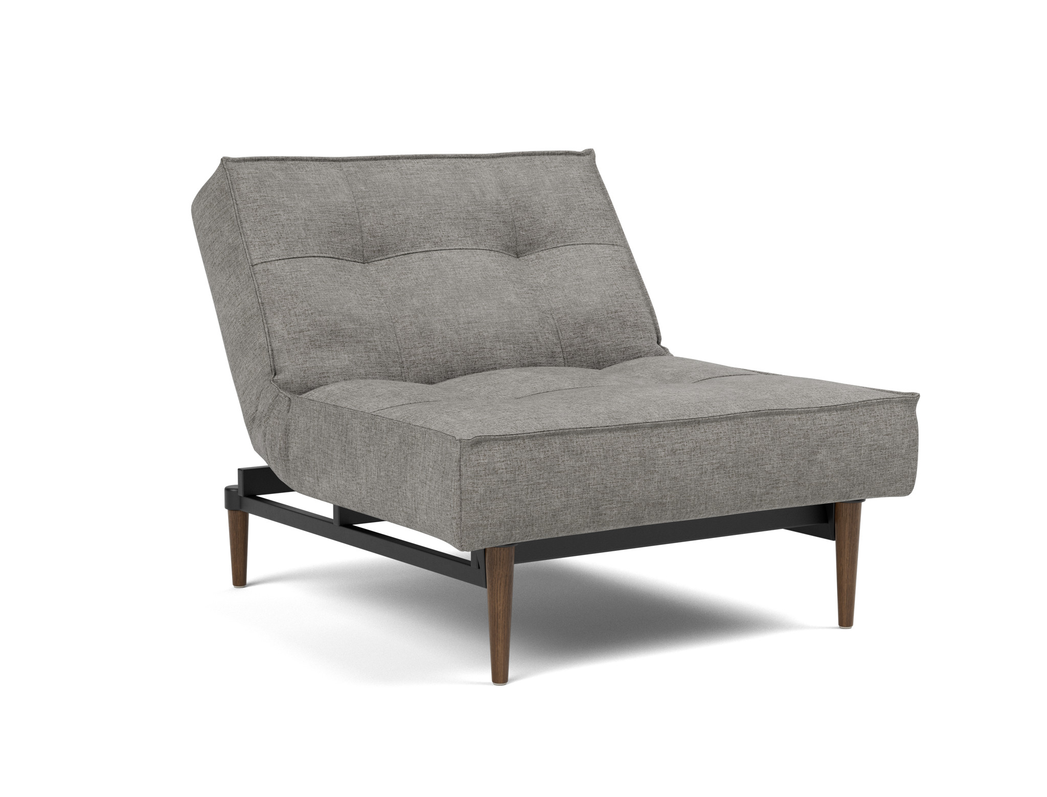 Sessel Splitback Flachgewebe Avella 282-Warm-Grey Beine Styletto Eiche dunkel