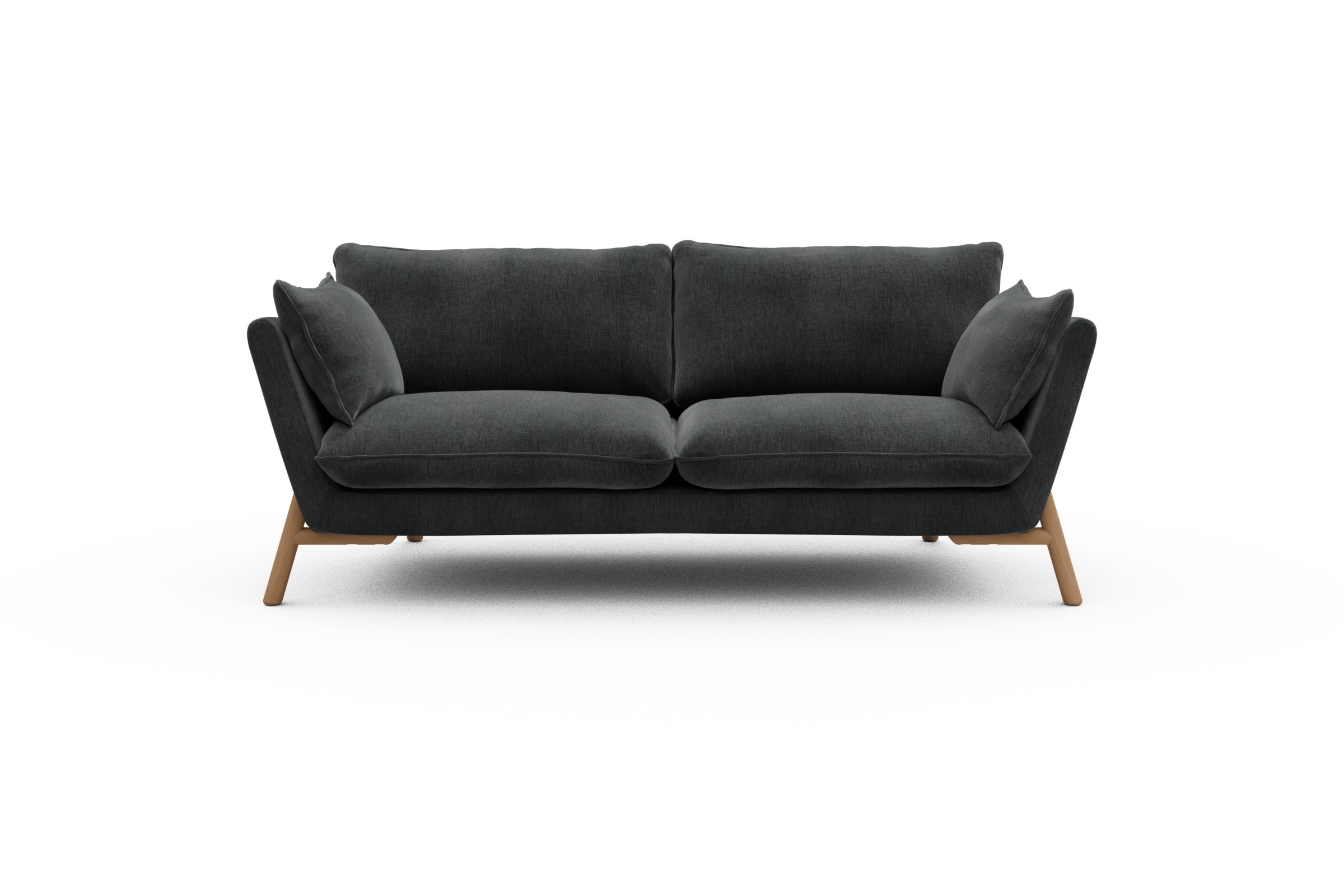 Skandi Home Sofa Emil 2-Sitzer Beinfarbe Eiche Natur Smooth-Deep-Warm-Grey moebelfaktor