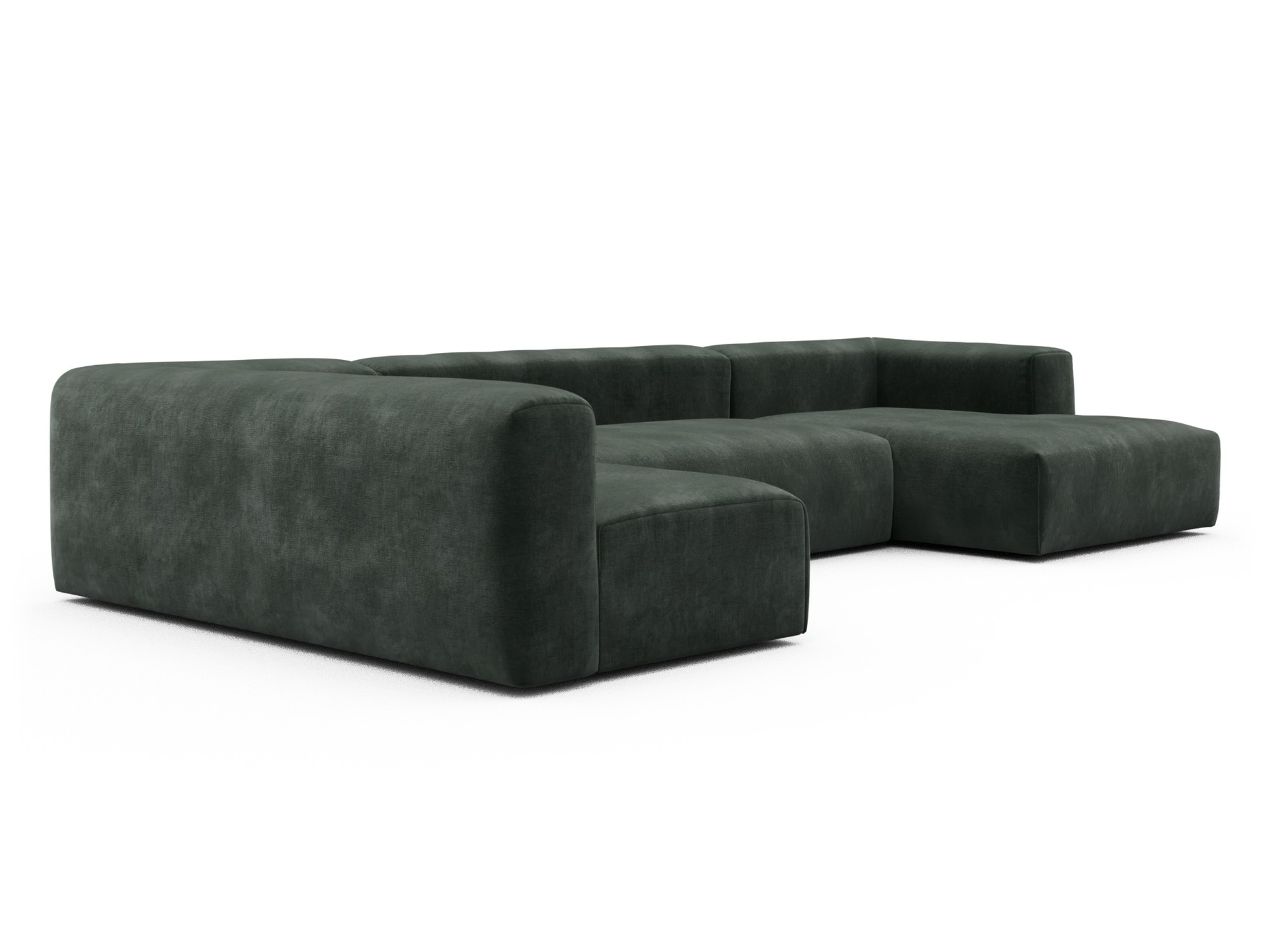 Skandi Home Wohnlandschaft Fred Chaiselongue rechts mit 2-Sitzer und lange Armlehne links Smooth-Laurel-Green moebelfaktor