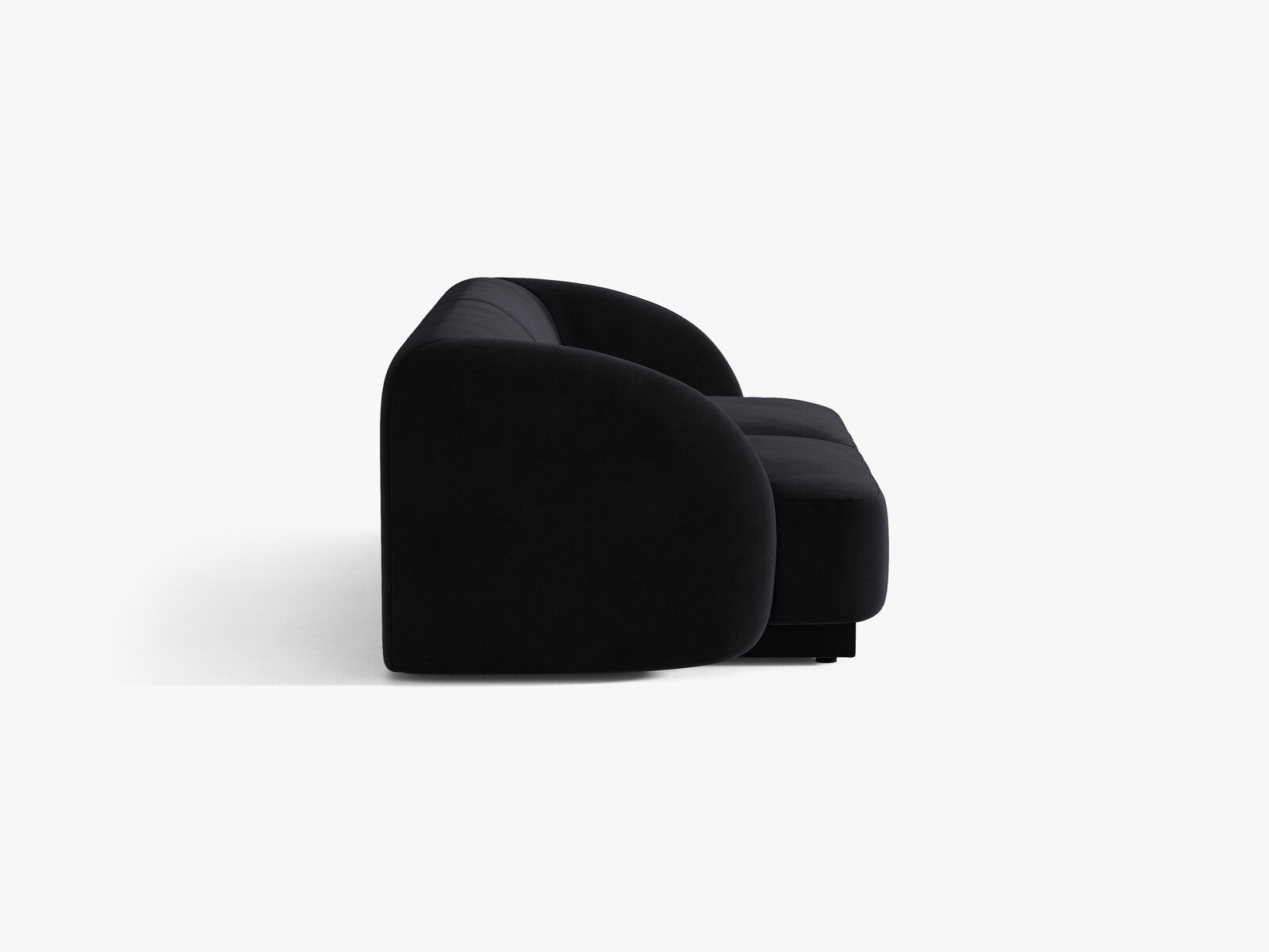 Micadoni Sofa Miley 2-Sitzer Samt Venus Schwarz