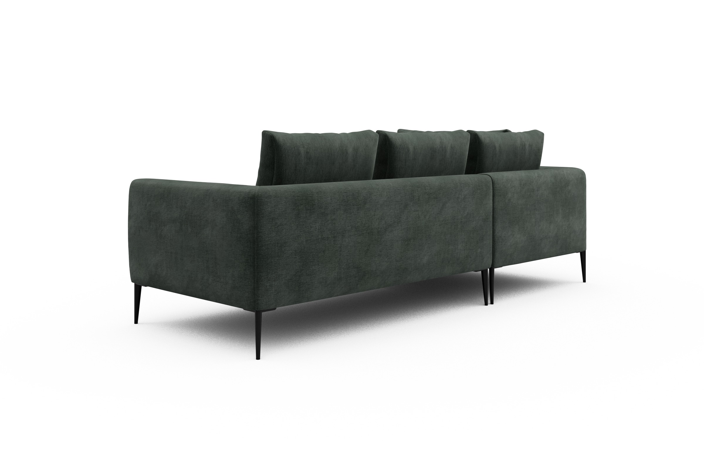 Ecksofa Paul Relax-Ecke links mit 2-Sitzer Smooth-Laurel-Green