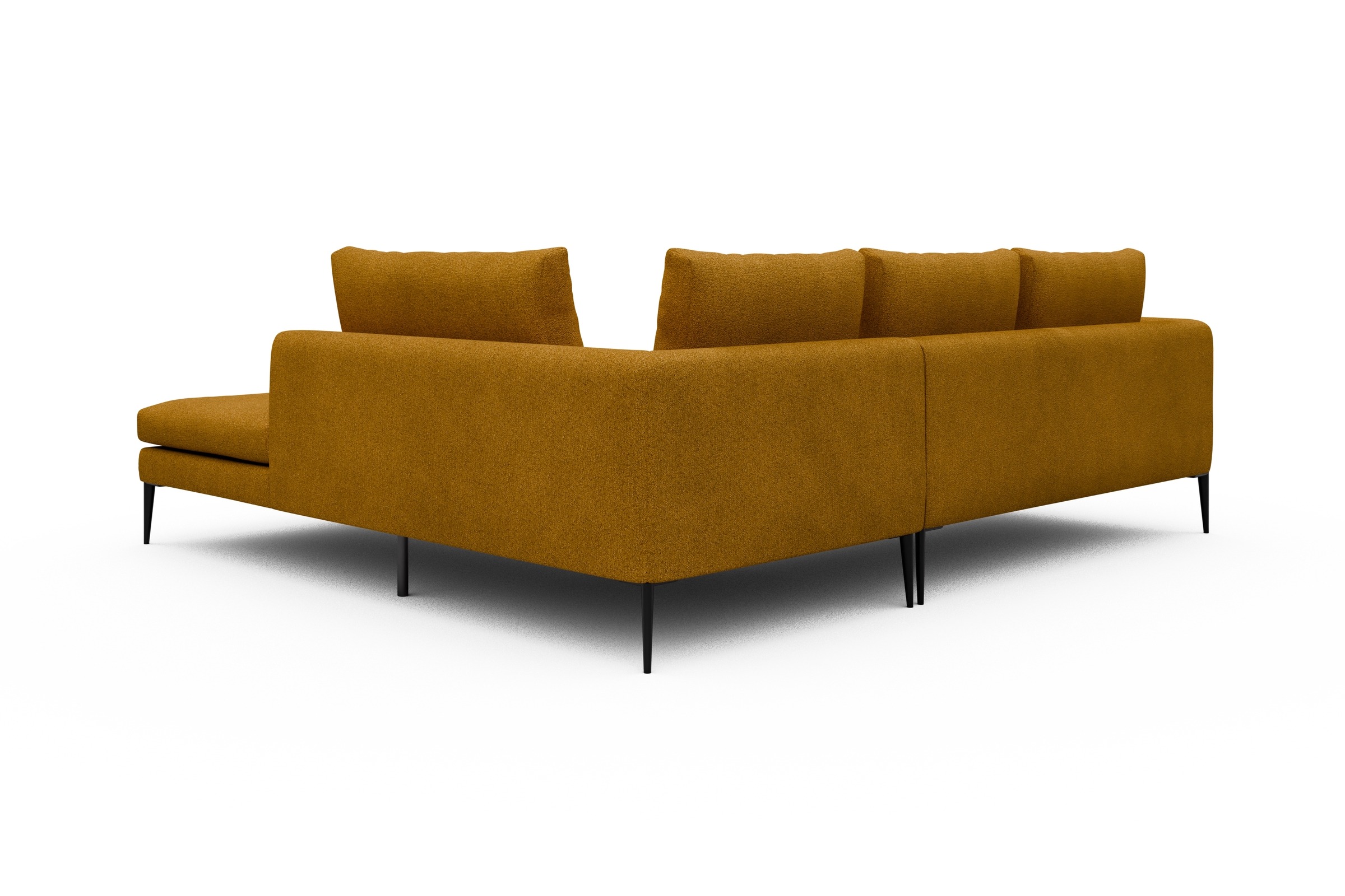 Ecksofa Paul Relax-Ecke rechts mit 2-Sitzer Boucle-Ochre
