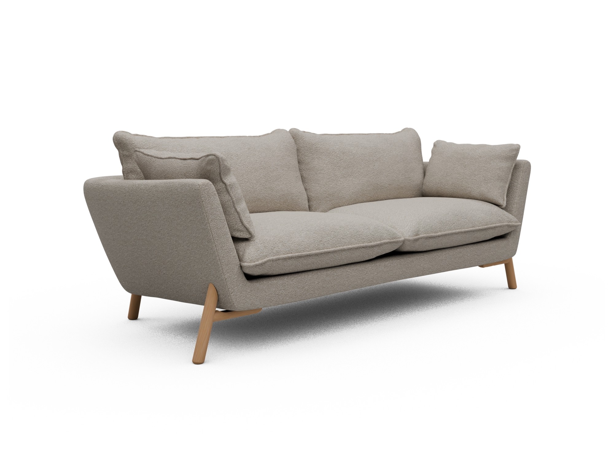 Skandi Home Sofa Emil Soft 3-Sitzer Beinfarbe Eiche Natur Aivi-Lace-Beige moebelfaktor