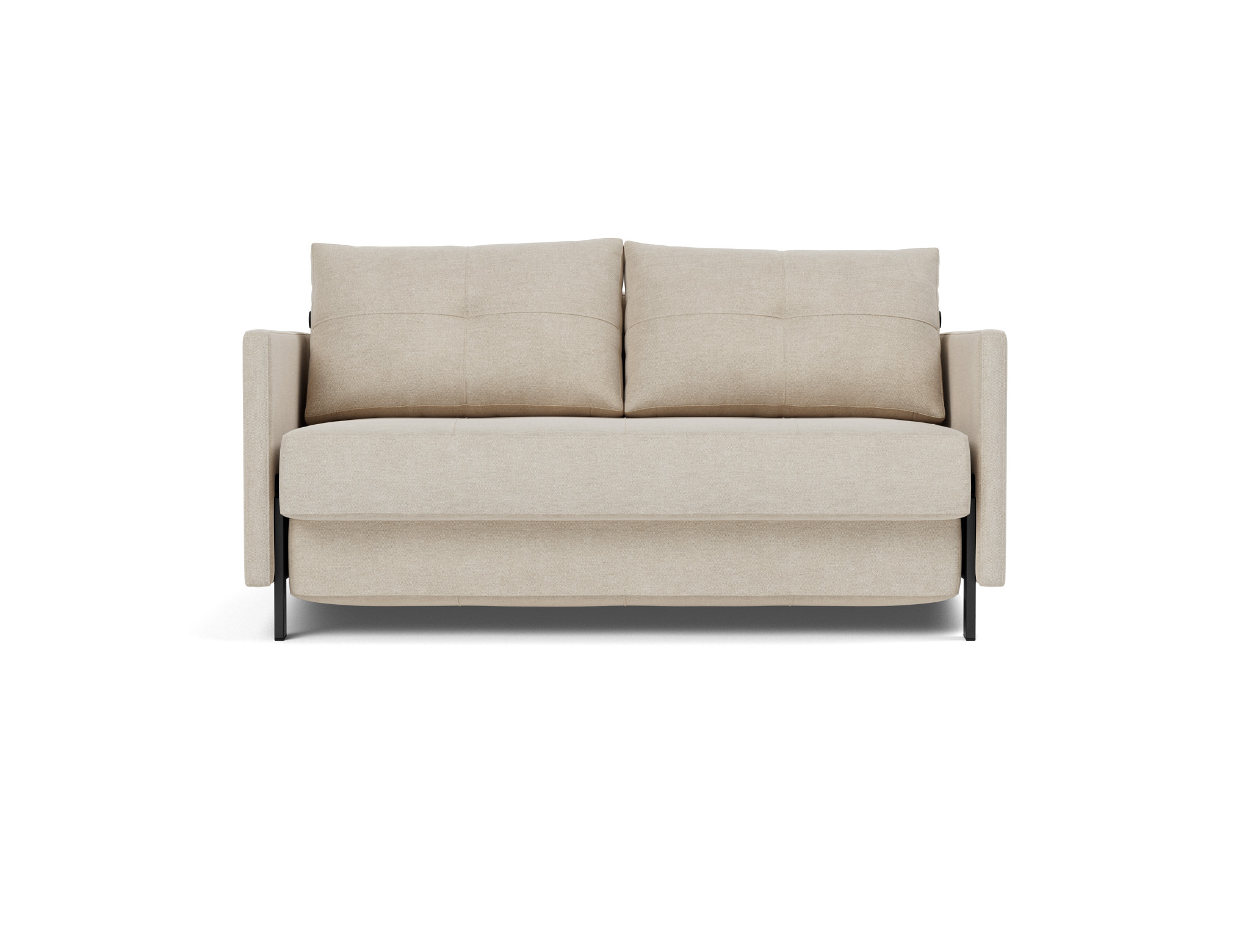 Schlafsofa Cubed mit Armlehnen 140 Flachgewebe Phobos 586-Latte