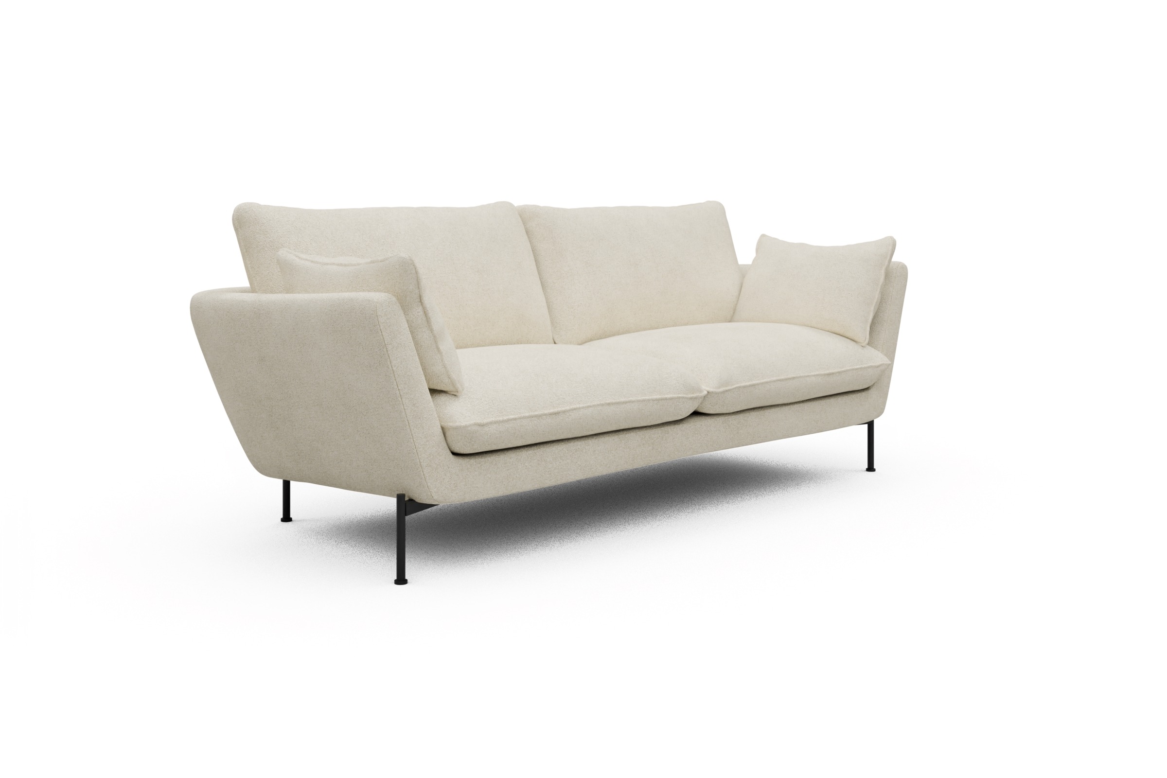 Sofa Anton 3-Sitzer Boucle-Off-White