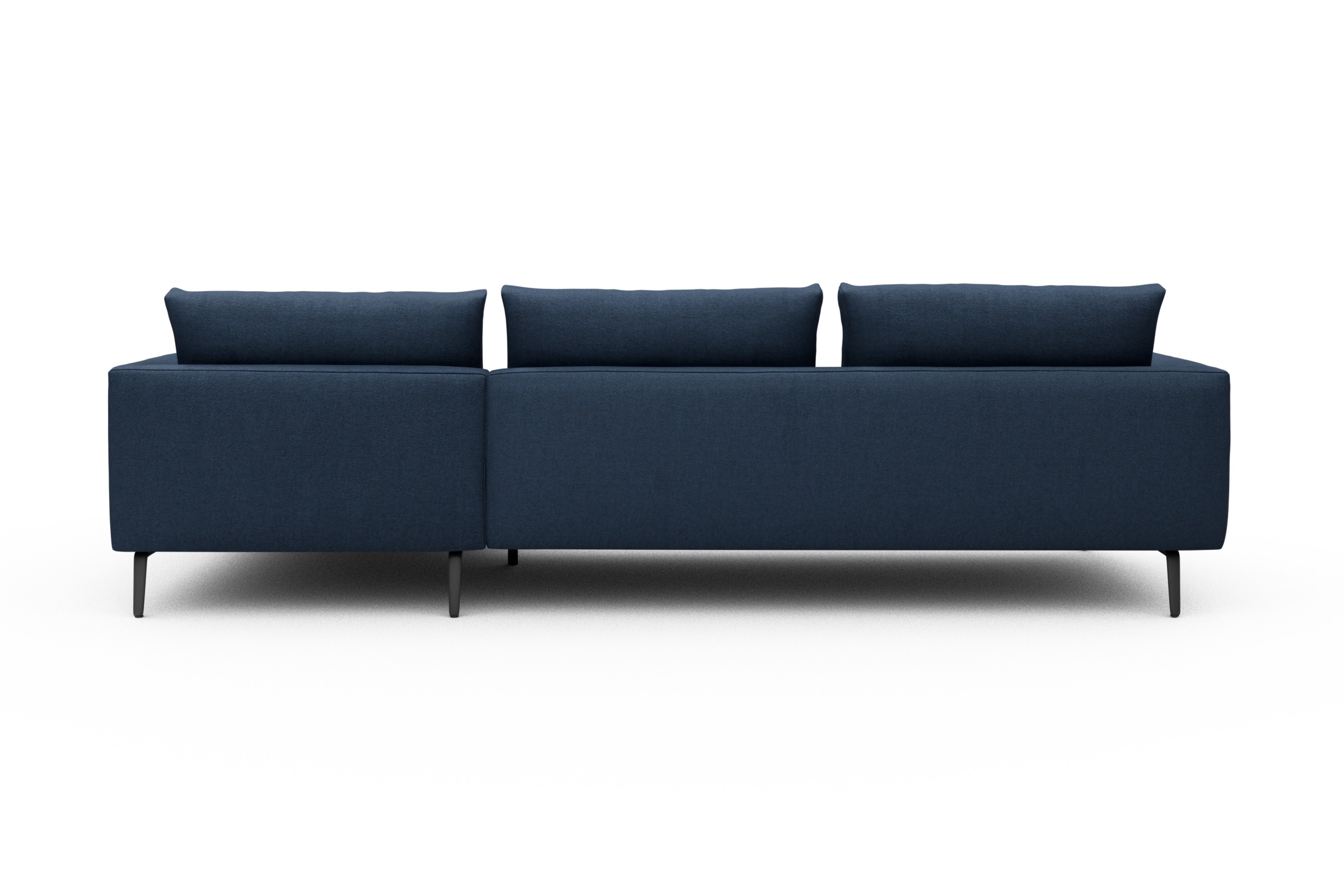 Ecksofa Karl Chaiselongue rechts mit 2,5-Sitzer Weda-Blue