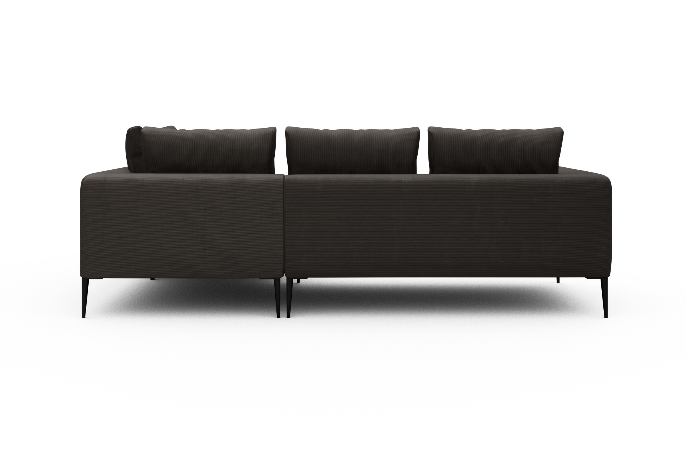 Ecksofa Paul Relax-Ecke rechts mit 2-Sitzer Cordufine-Taupe