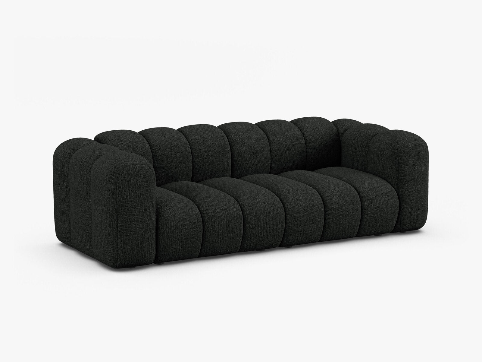 Micadoni Sofa Lupine 3-Sitzer Boucle Baloo Schwarz